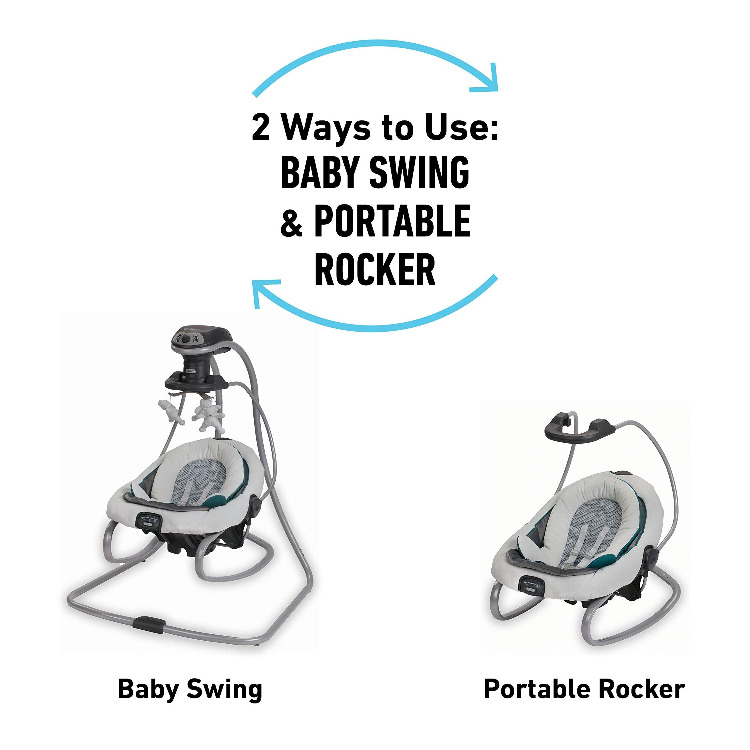 Graco DuetSoothe Swing and Rocker with Removable Swing Seat and 6 Swinging Speeds for Toddler Swing Seat and Swing Chair