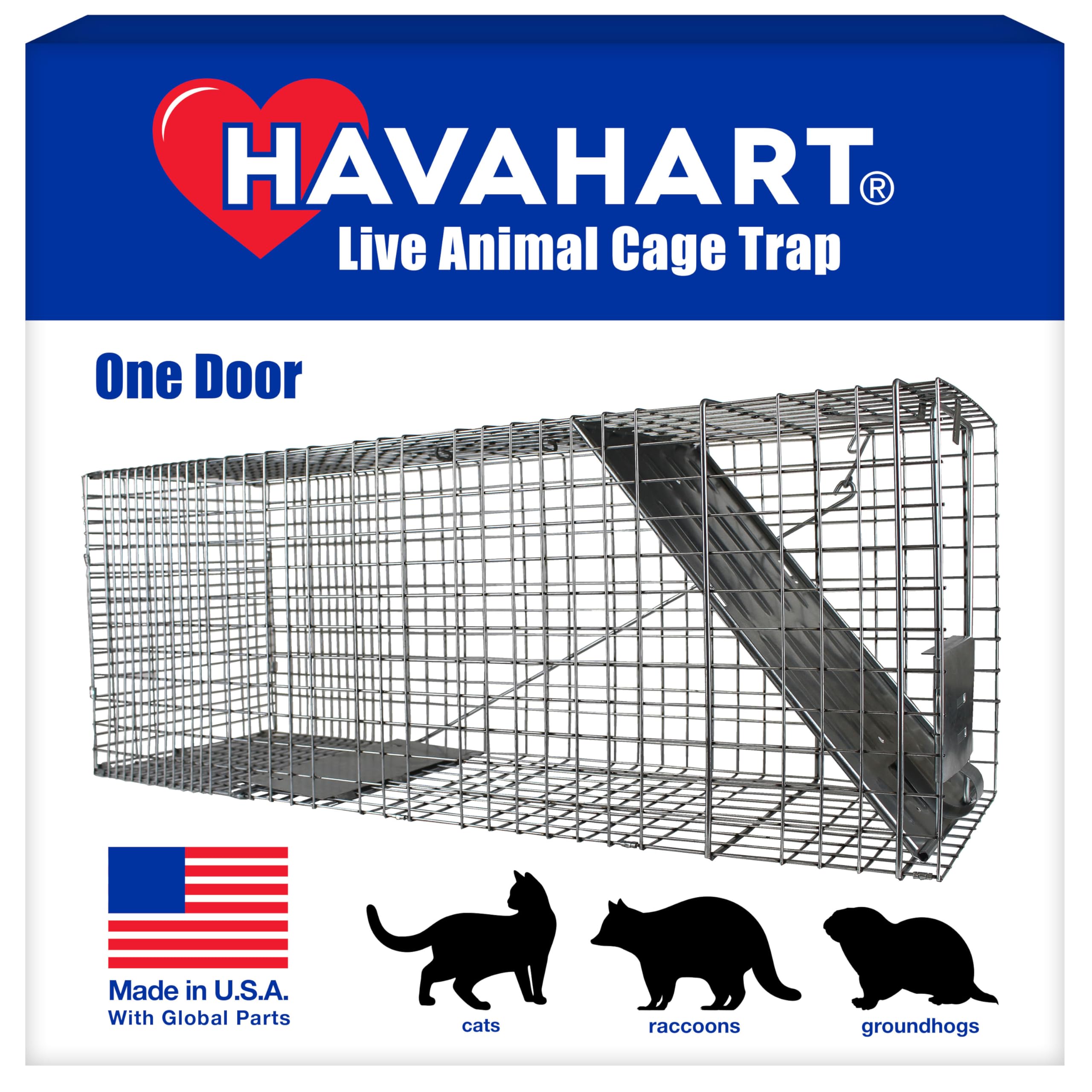 HAVAHART 1079SR Large 1-Door Humane Catch and Release Live Animal Trap Cage - Live Raccoon Trap, for Bobcats, Beavers, Dogs, & More