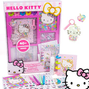 Hello Kitty DIY Glitter Micro Journal by Horizon Group USA, 40+ Stationery Accessories Including Hello Kitty Stickers, Surprise Keychain, Interchangeable Binder Discs, Squishy Glitter Cover & More Medium
