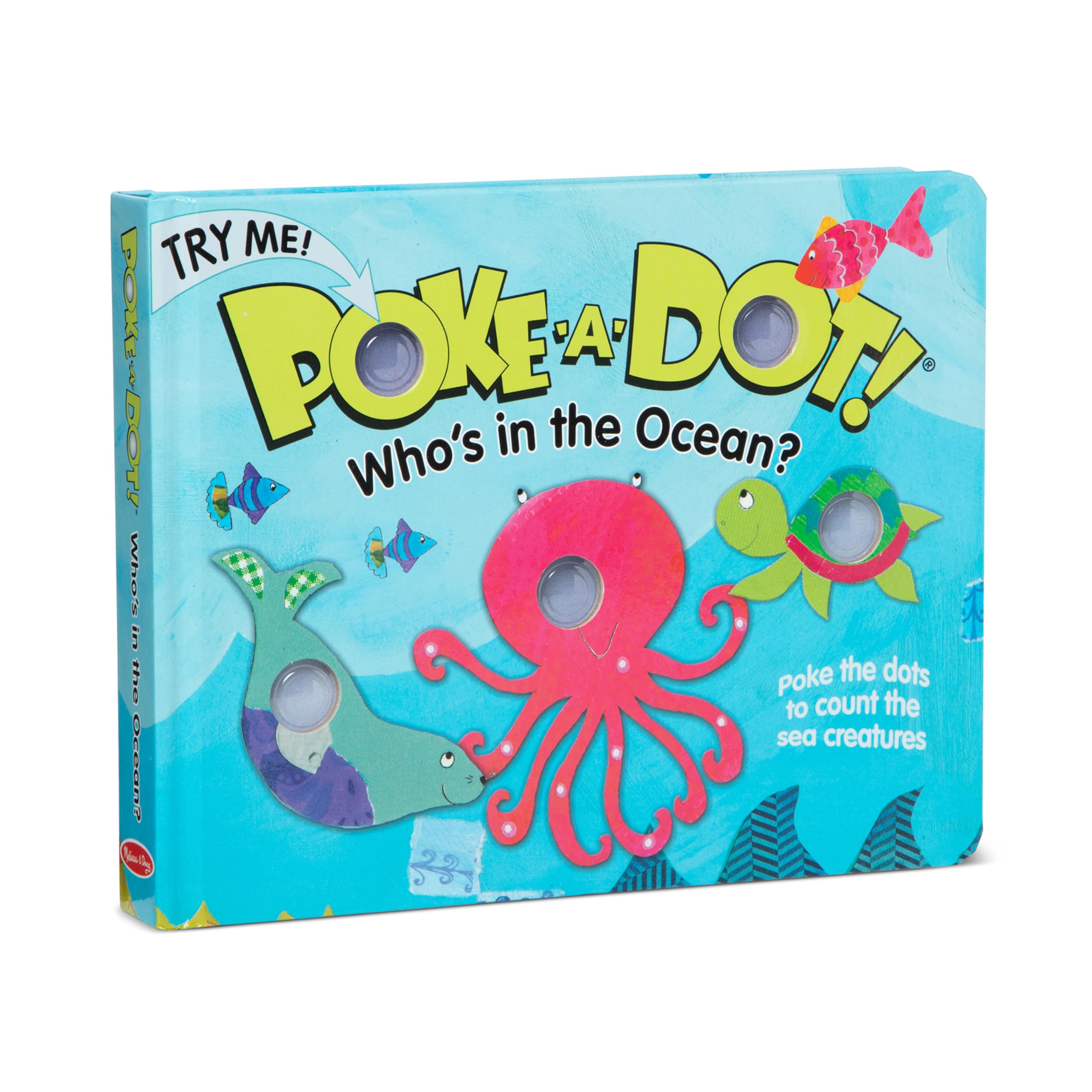 Melissa & Doug Poke-a-Dot! Who's in the Ocean? Interactive Children's Board Book with Buttons to Pop, Educational Sensory Toy for Toddlers & Preschoolers Ages 3+ - FSC Certified