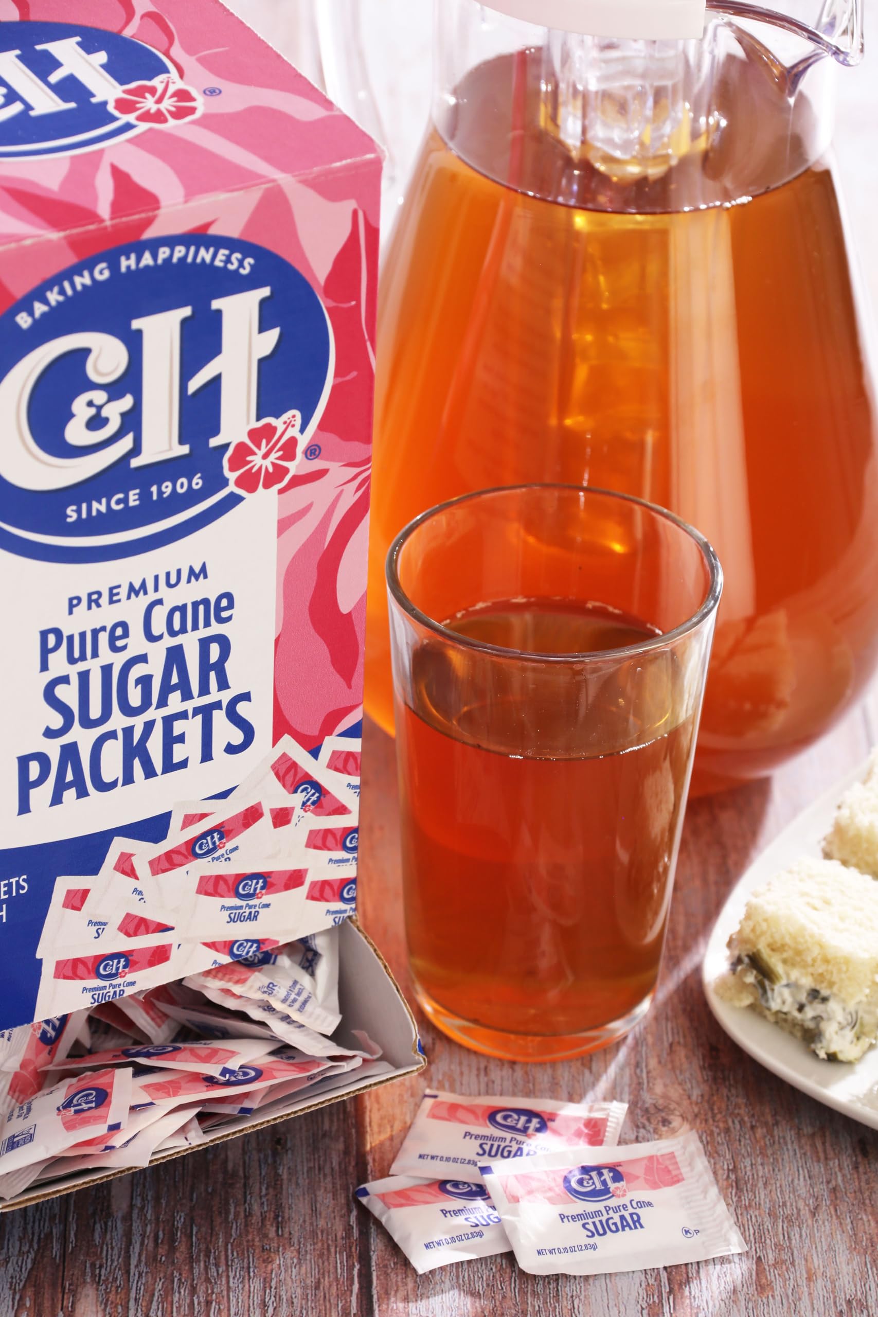 C&H Premium Pure Cane Sugar Packets, 0.10 Ounce (2.8 Gram) NON-GMO Packets, Pack of 400 in Dispenser Box