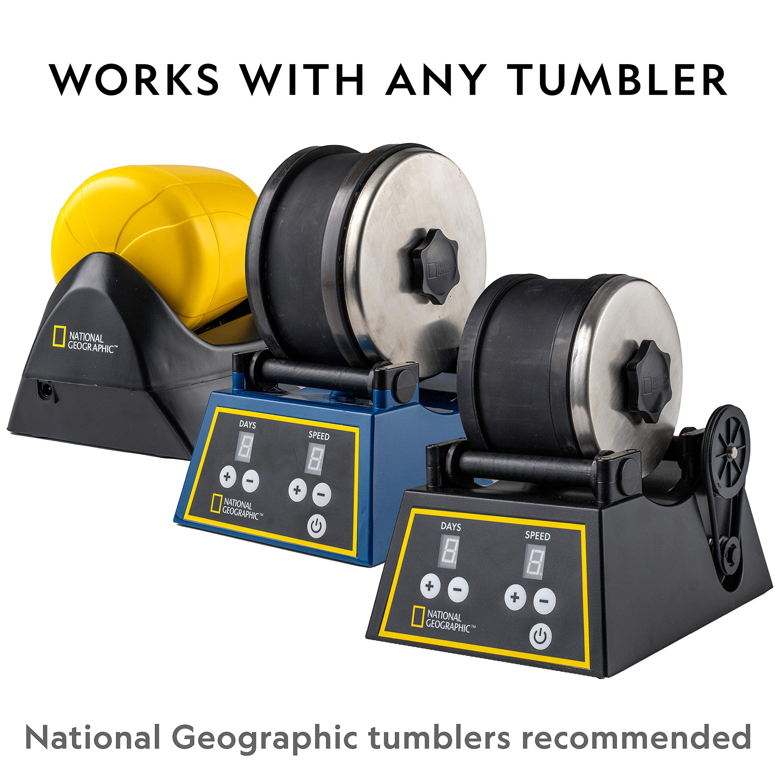 Blue Marble National Geographic Rock Tumbler Grit and Polish Refill Kit - Tumbling Grit Media, Polish Up to 20 lbs. of Rocks, Works with Any Rock Polisher, Rock Tumbler Supplies