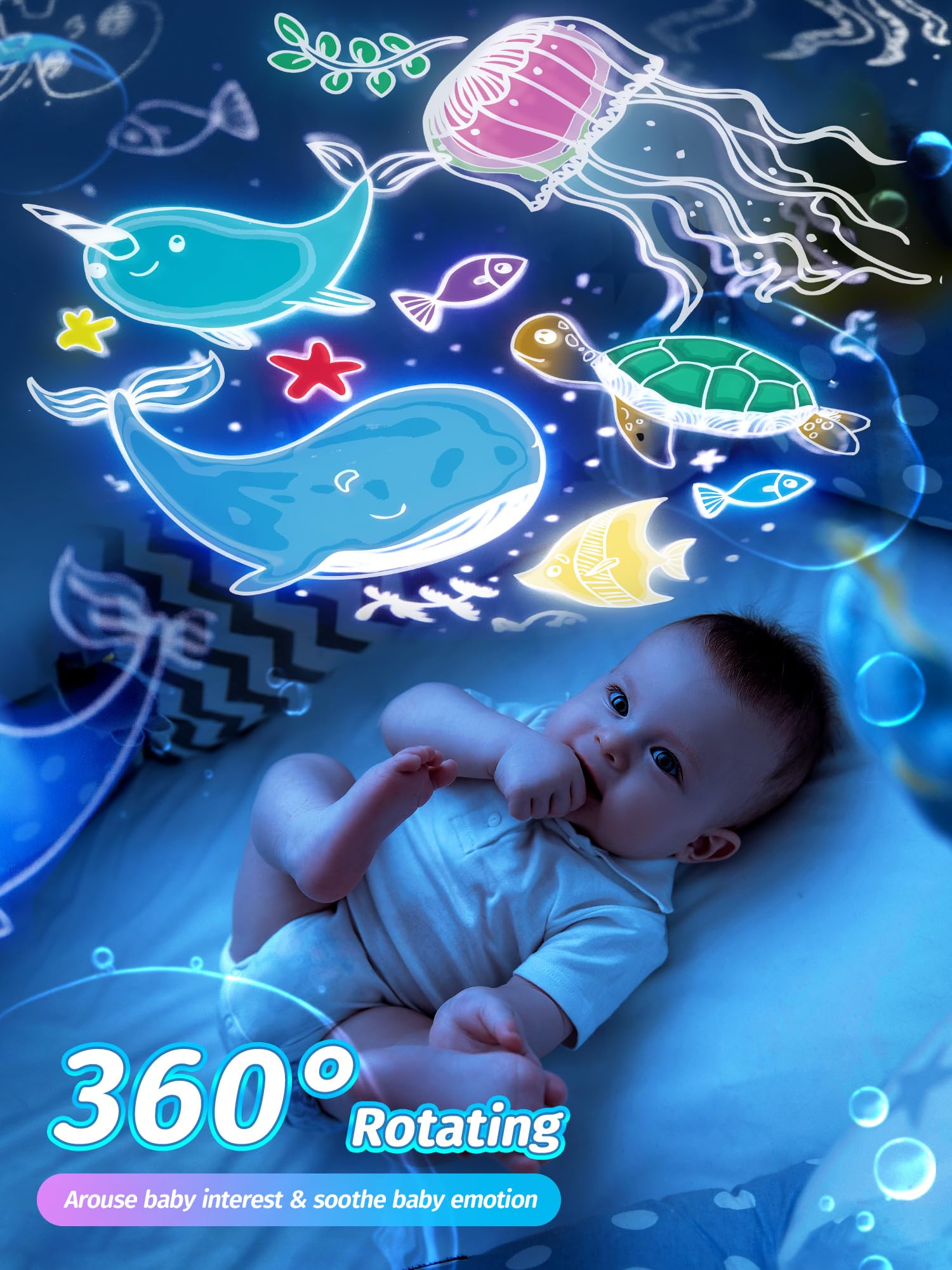 One Fire Kids Night Light Projector,Kawaii Room Decor 15 Films+10 Sound Machine Baby Night Lights for Nursery, Remote Toddler Night Light for Kids,Rechargeable Nightlight for Kids Room,Baby Girl Gifts