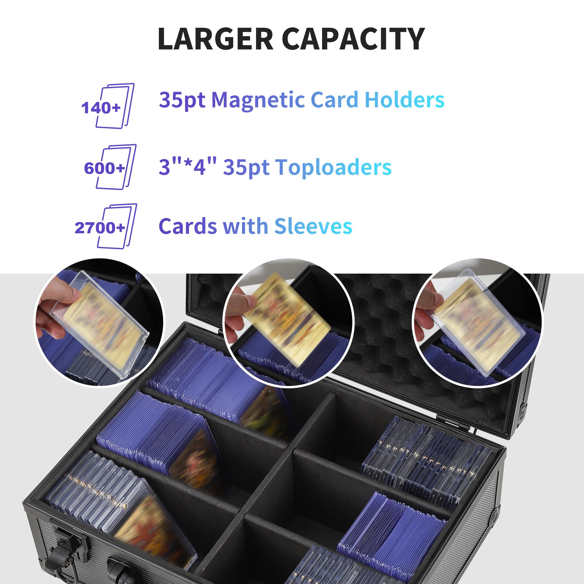 HZGXQN Toploader Storage Box for 3" x 4" 35pt Rigid Card, Top Loader Card Storage Hard Case, Sports Card Storage Boxes for Trading Cards, Top Loaders Holder (Holds 600+ Toploaders)