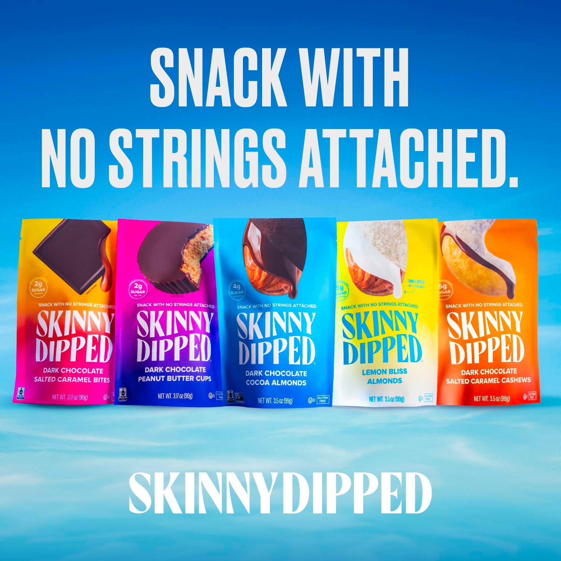 SkinnyDipped Dark Chocolate Peanut Butter Cups, 2g Sugar per Cup, Keto Friendly, Low Carb, Gluten Free, 3.2oz, 4 Pack (24 Cups Total)