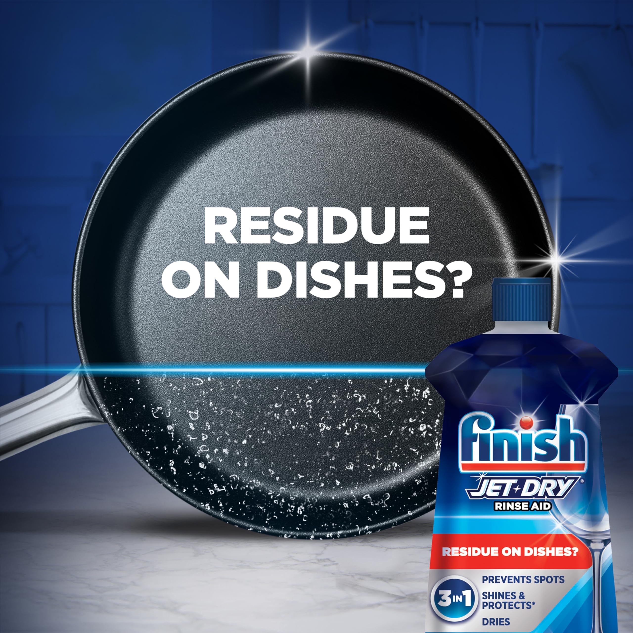 Finish Jet-Dry Dishwasher Rinse Aid, Compatible with Dishwasher Detergent, Prevents Spots & Residues, Dries, Shine & Protects, 32 oz, 300 washes