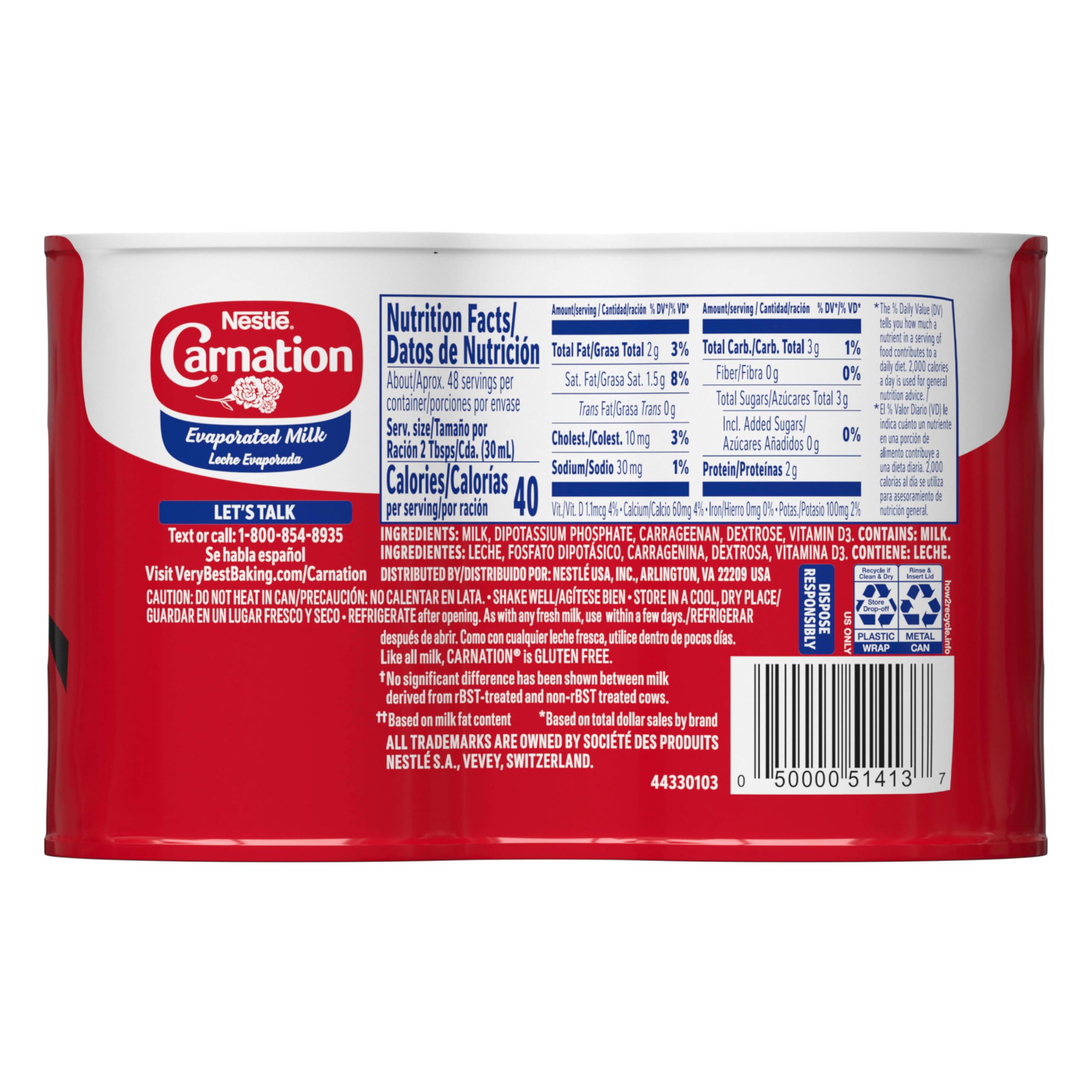 CARNATION Evaporated Milk 4 Count, 12 Fl Oz