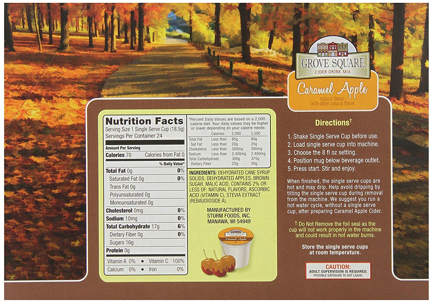Grove Square Cider Single Serve Cups, Caramel Apple, 24 Count (Pack of 1)