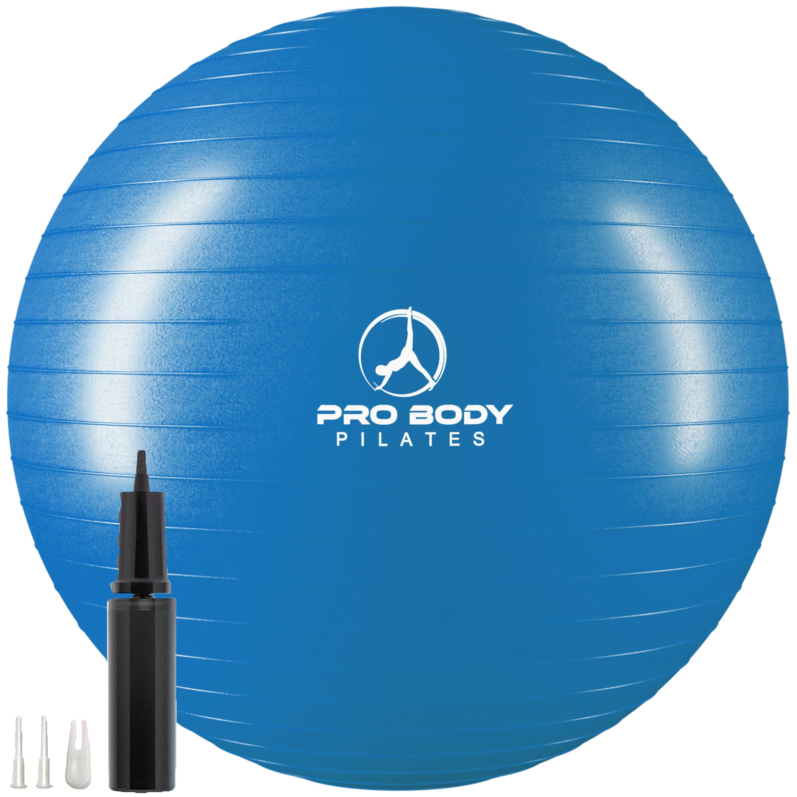 ProBody Pilates Ball Exercise Ball, Yoga Ball Chair, Multiple Sizes Stability Ball Chair, Gym Grade Birthing Ball for Pregnancy, Fitness, Balance, Workout and Physical Therapy (Blue, 65cm)