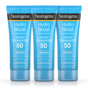 Neutrogena Hydro Boost Moisturizing Water Gel Sunscreen Lotion with Broad Spectrum SPF 50, Water-Resistant & Non-Greasy Hydrating Sunscreen Lotion, Oil-Free, 3 fl. oz, Pack of 3