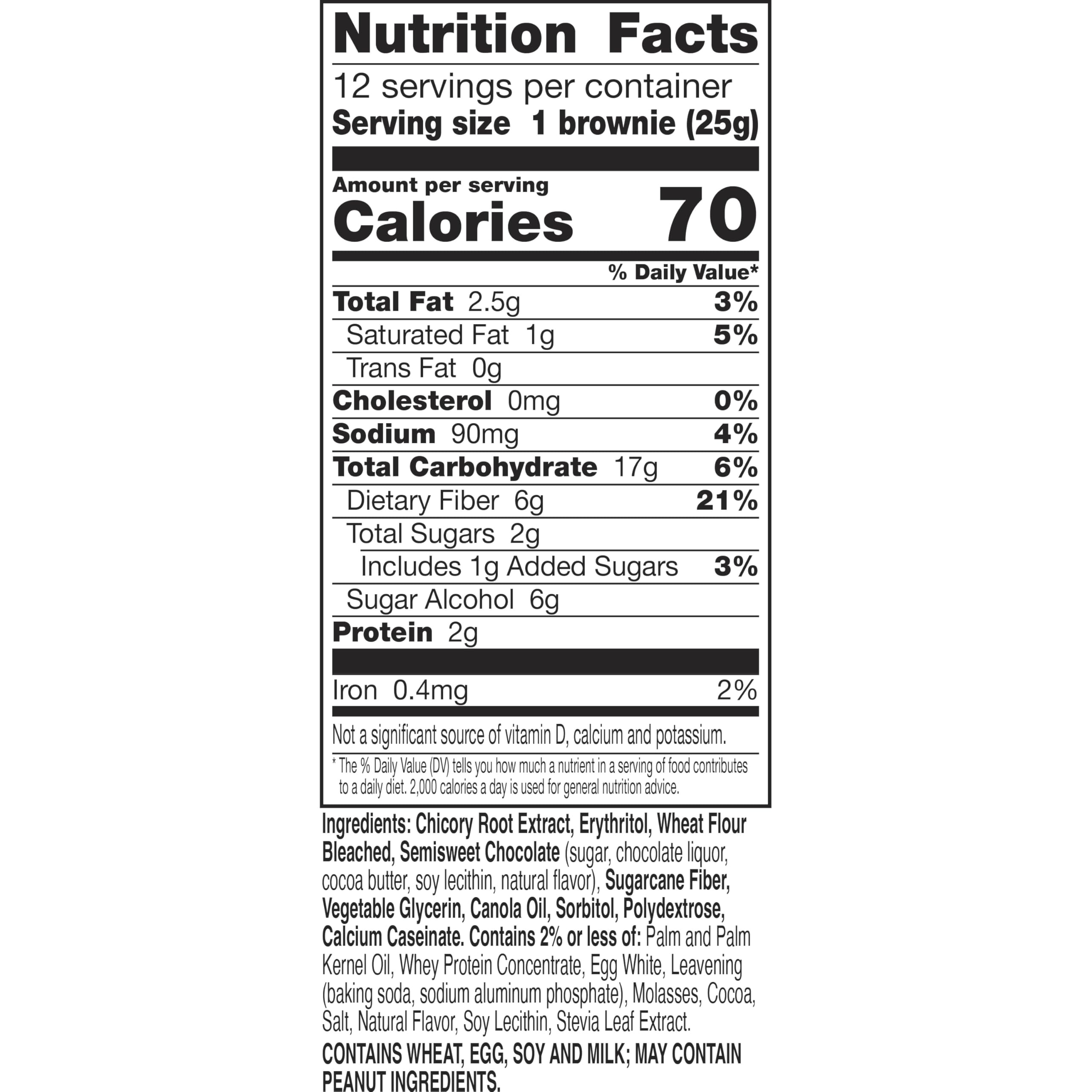 Fiber One 70 Calorie Brownies, Chocolate Chip Cookie Snack Bars, 2g Sugar, Value Pack, 12 Ct, 10.6 oz