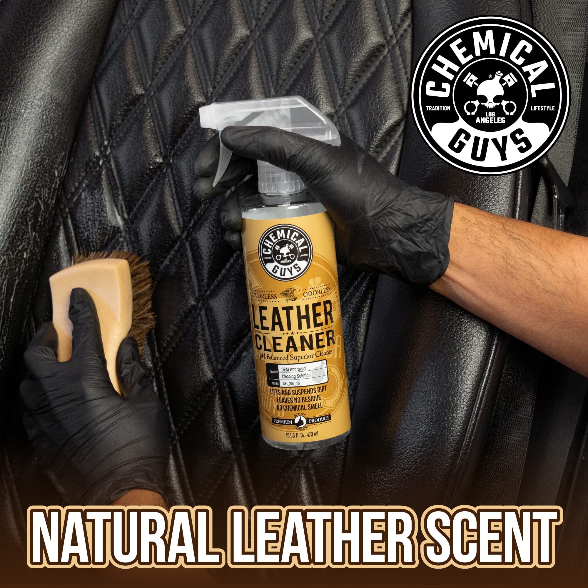 Chemical Guys SPI_109_16 Leather Cleaner and Conditioner Kit for Use on Leather Apparel, Furniture, Car Interiors, Shoes, Boots, Bags & More (2 - 16 fl oz Bottles)