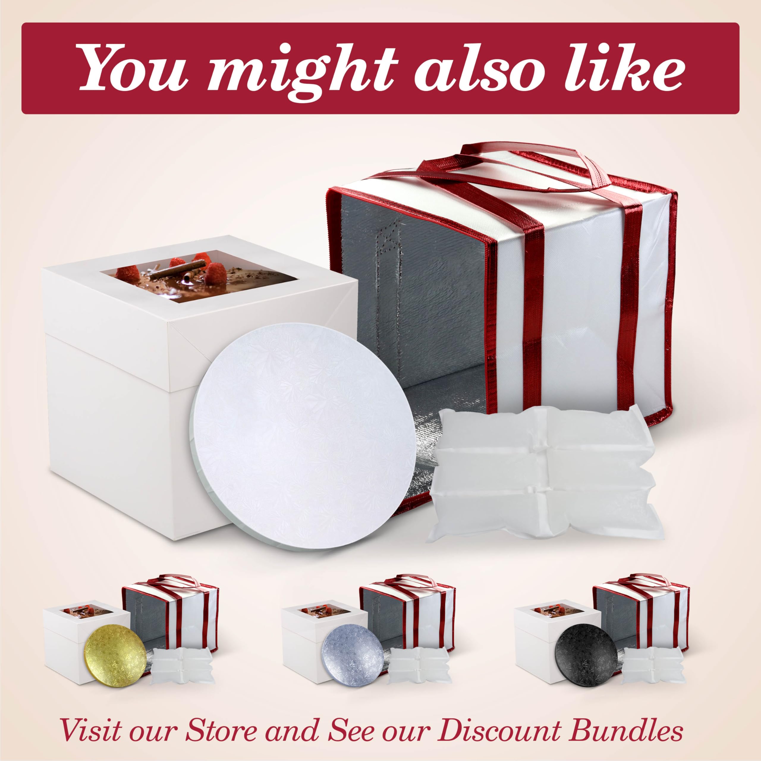 Cakebon Cake Boards - Sturdy 1/2 Thick Drums - 14 Inch Professional Smooth Straight Edges White 1-Pack