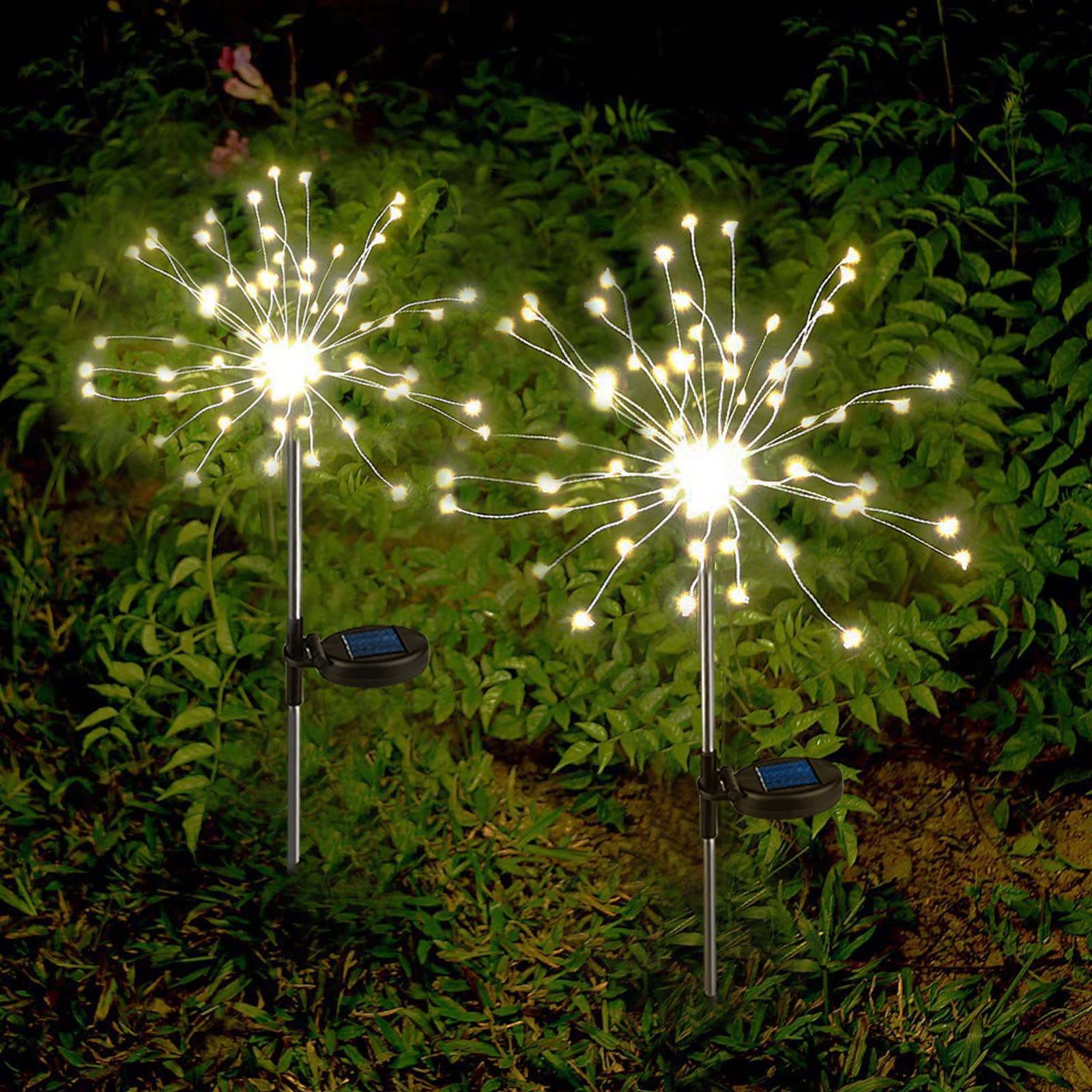 Anordsem Solar Lights Outdoor Waterproof: Garden Fireworks Light Colorful for Yard Decorative Outside - LED Sparklers Lamp Patio Pathway Christmas Decorations