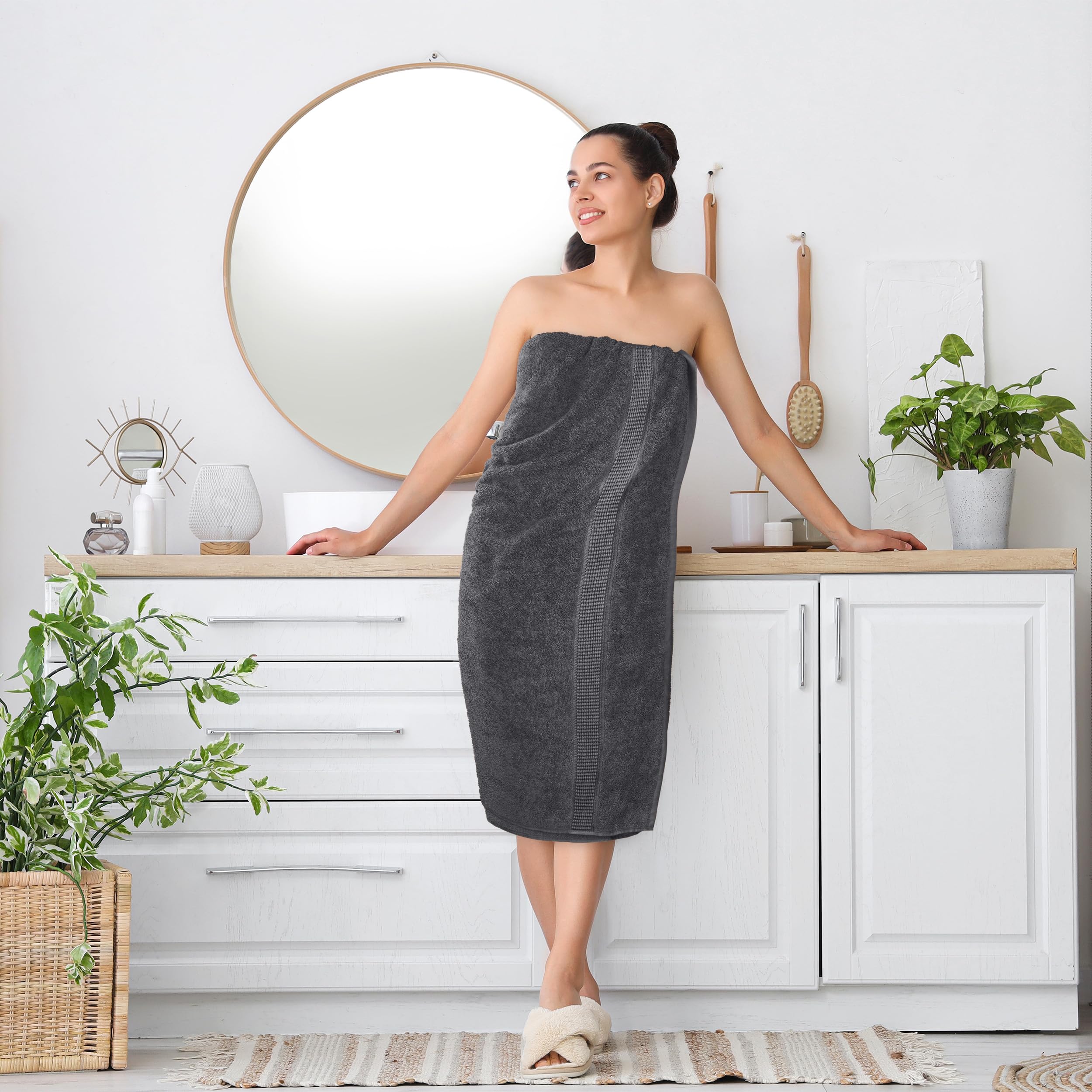 Utopia Towels Luxurious Jumbo Bath Sheet 2 Piece, 600 GSM, 35 by 70 Inches, 100% Ring Spun Cotton, Highly Absorbent and Quick Dry Extra Large Bath Towel, Super Soft Towel, Grey