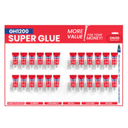 1 Gram (Pack of 24) Single use Super Glue All Purpose, Super Fast, Thick & Strong Adhesive Superglue, Cyanoacrylate Glue for Hard Plastics, DIY Craft, Ceramics, Frame, Leather, Metal Etc