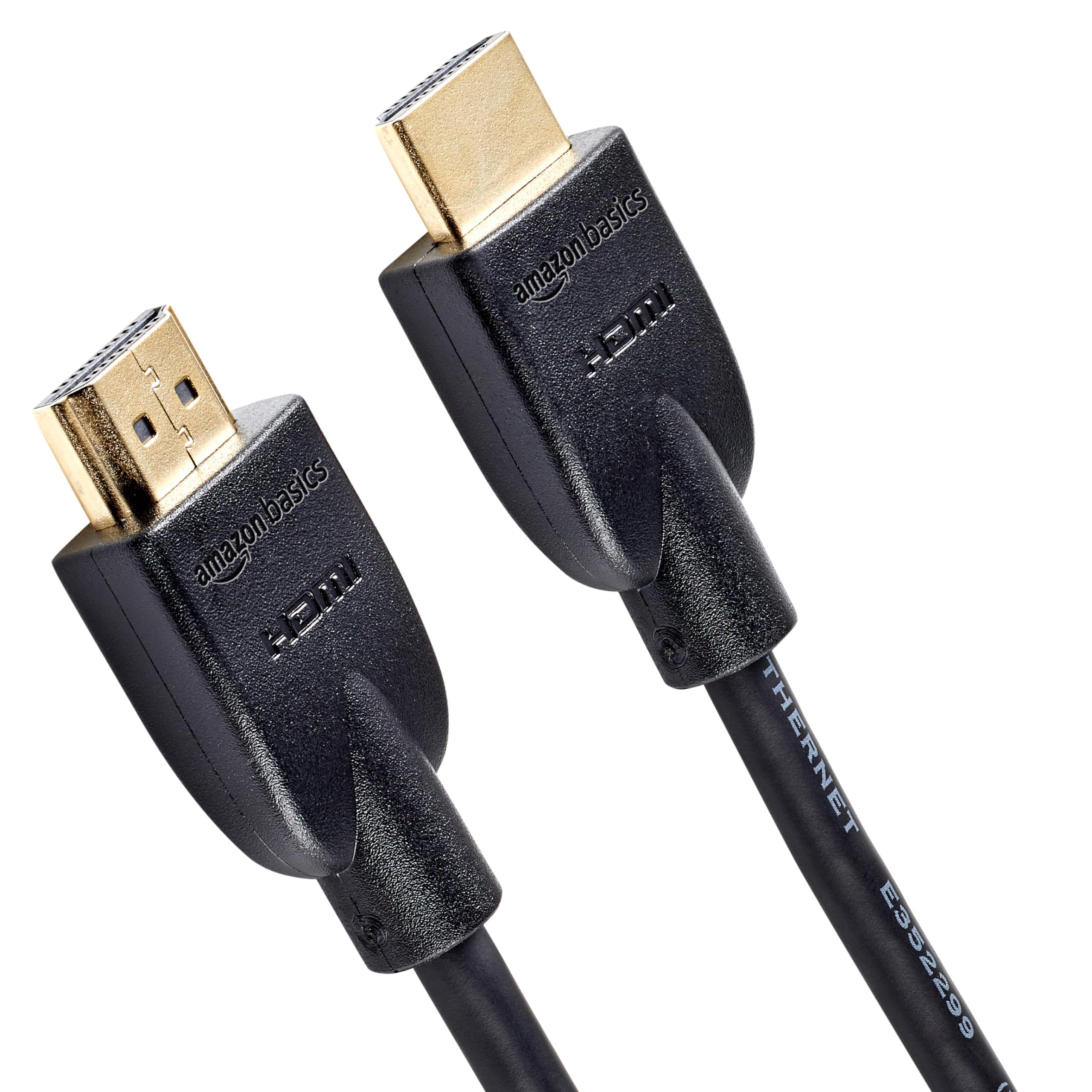 Amazon Basics High-Speed 4K Ultra HD 2-Pack HDMI 2.0 Cable/Cord, 3 feet, 18 Gbps, 60 Hz, 2160p, 48 bit, Male-to-Male, Ethernet Ready, 3D, Black