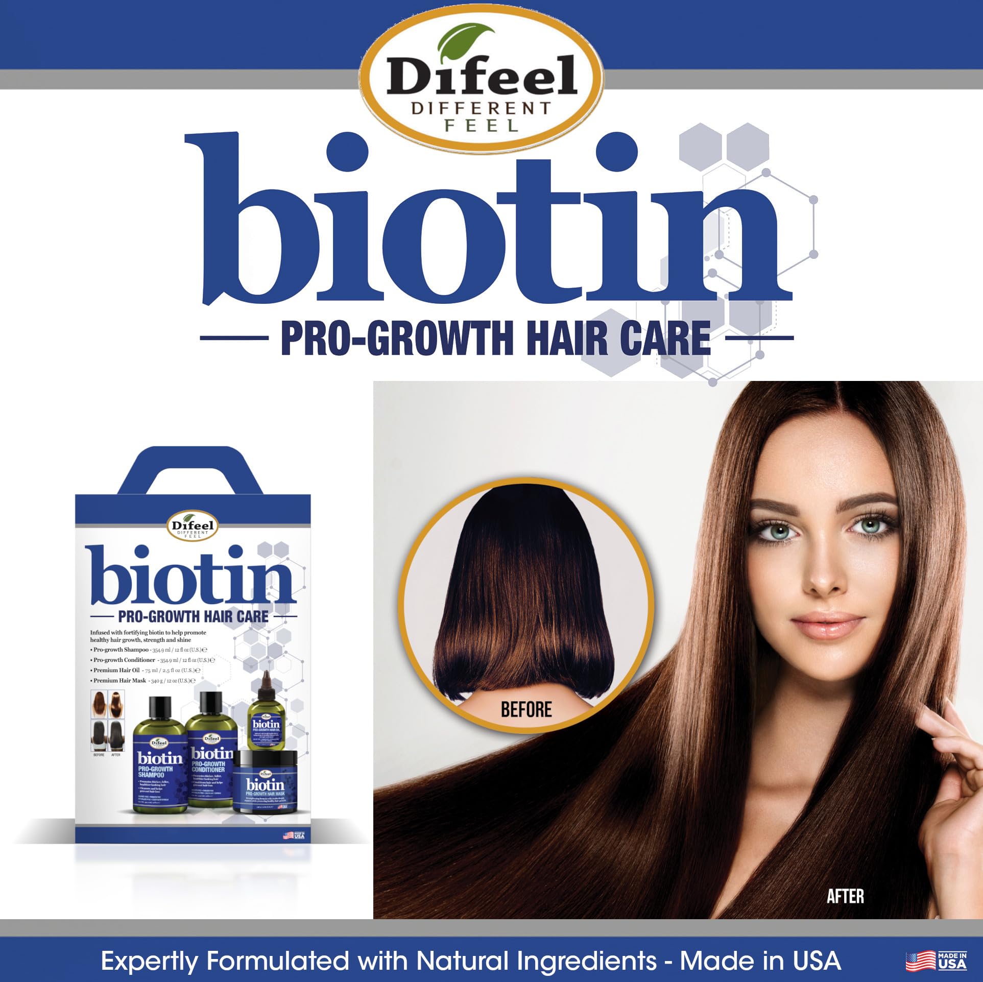 Difeel Premium Biotin Hair Oil 7.1 oz.