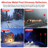 JAOTREL Driveway Reflectors Markers for Snow Plowing, 36-48" Reflective Driveway Steel Metal Reflective Post, Double-Sided High Visible Rustproof Design(4 pack)