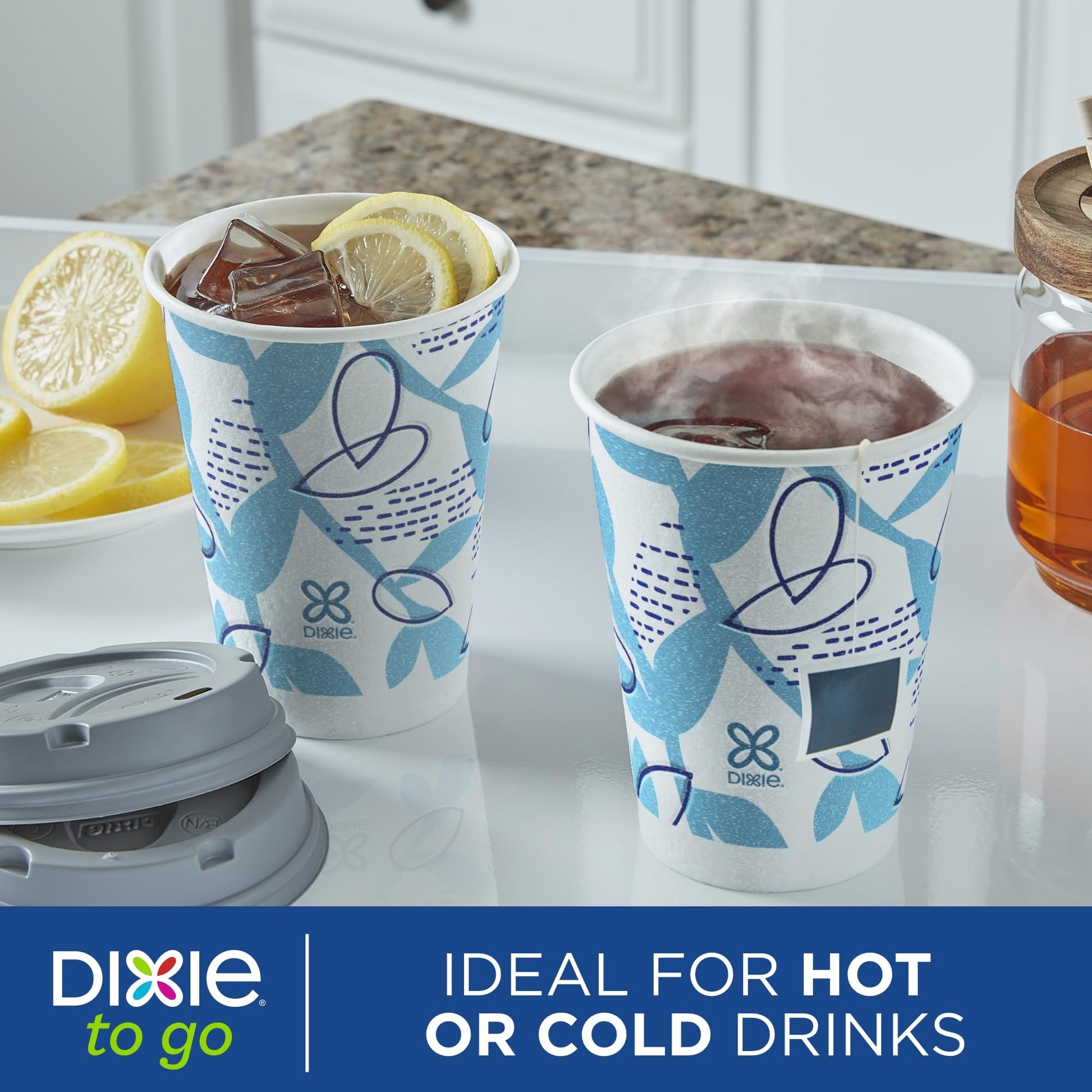 Dixie To Go Paper Coffee Cups With Lids, 12 oz, 14 ct, Disposable Insulated Paper Cups for On-The-Go Hot or Cold Beverages