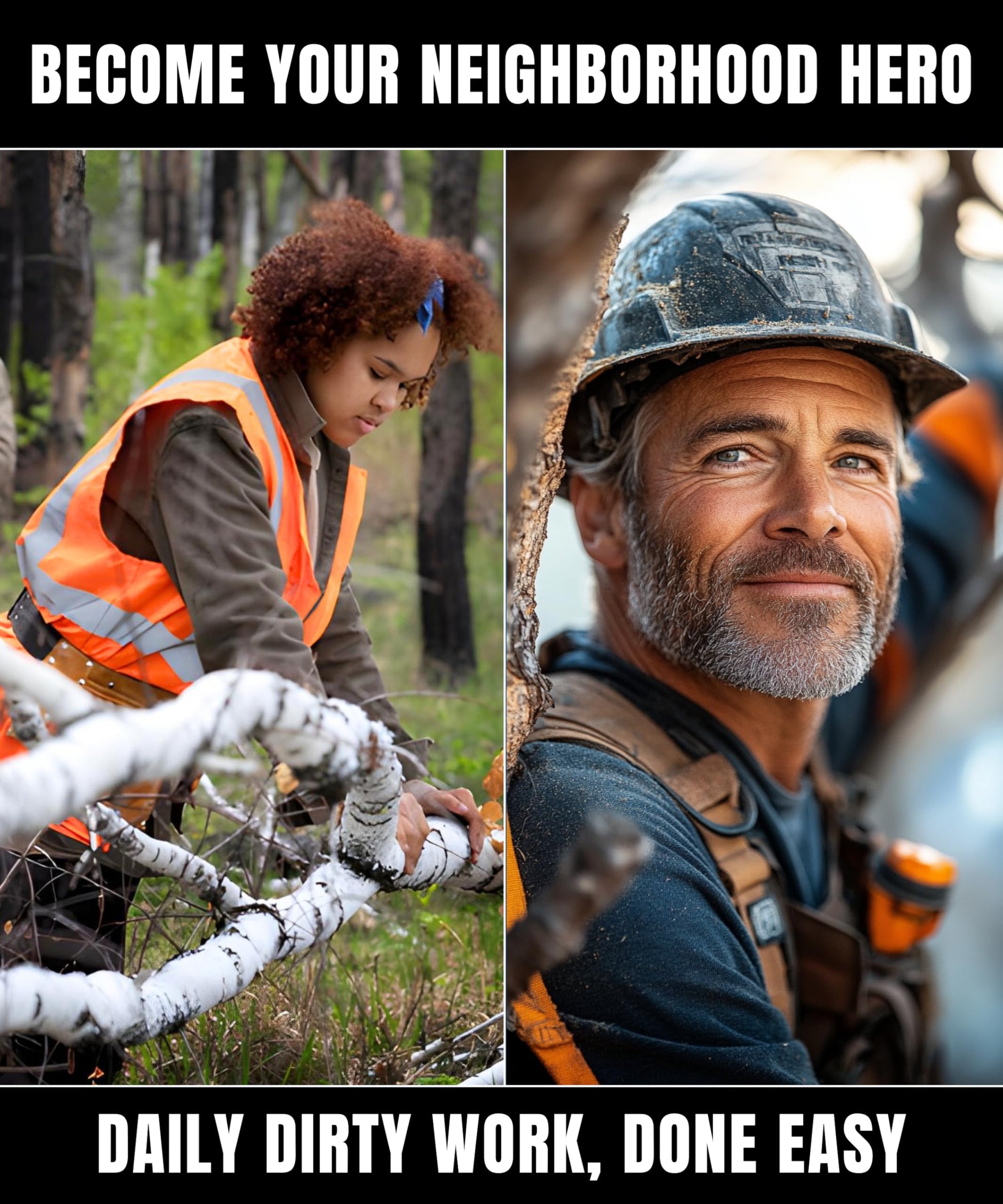 CAMPNDOOR High Limb Rope Saw 53 In - Zero Effort 360 Rope Chain Saw - Sharp Manual Tree Limb Cutter - Hand Chainsaw with Ergonomic Handles and Carrying Case - Fast and Easy Pocket Chainsaw