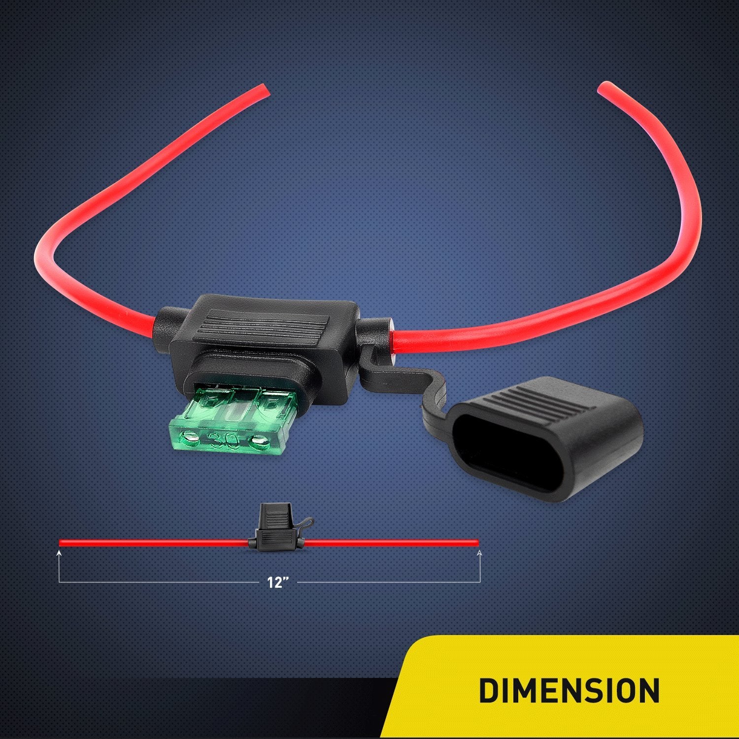 Nilight 10 Pack NI-FH01 Inline Holder 14AWG Wiring Harness ATC/ATO 30AMP Blade Automotive Fuse Holder-10, 2 Years Warranty