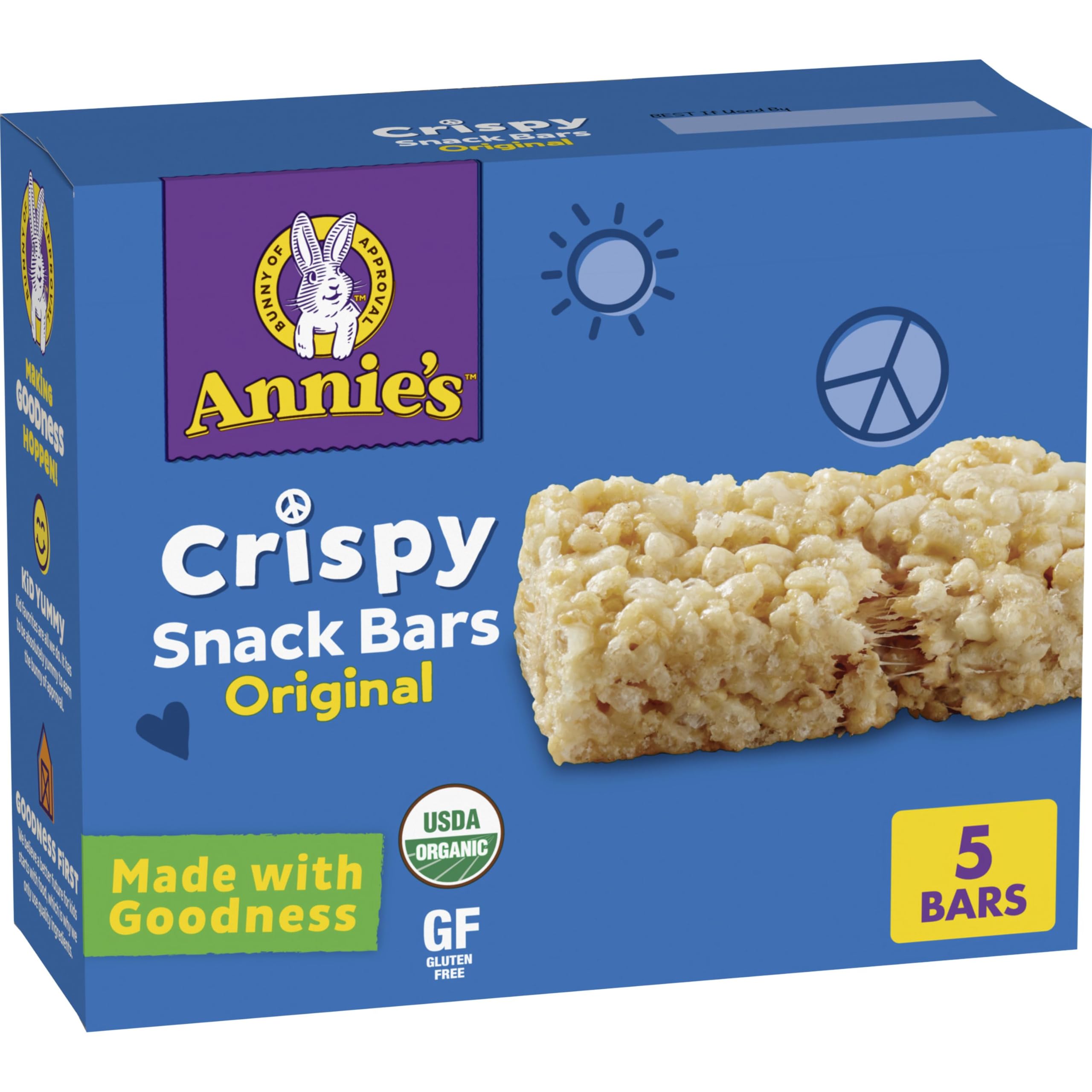 Annie's Organic Original Crispy Snack Bars, Gluten Free, 3.9 oz, 5 ct.
