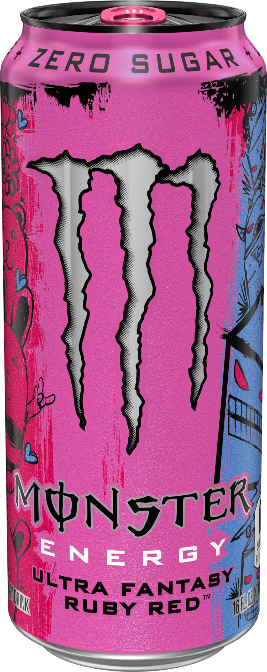 Monster Energy Ultra Fantasy Ruby Red, Sugar Free Energy Drink, 16 Ounce (Pack of 15)
