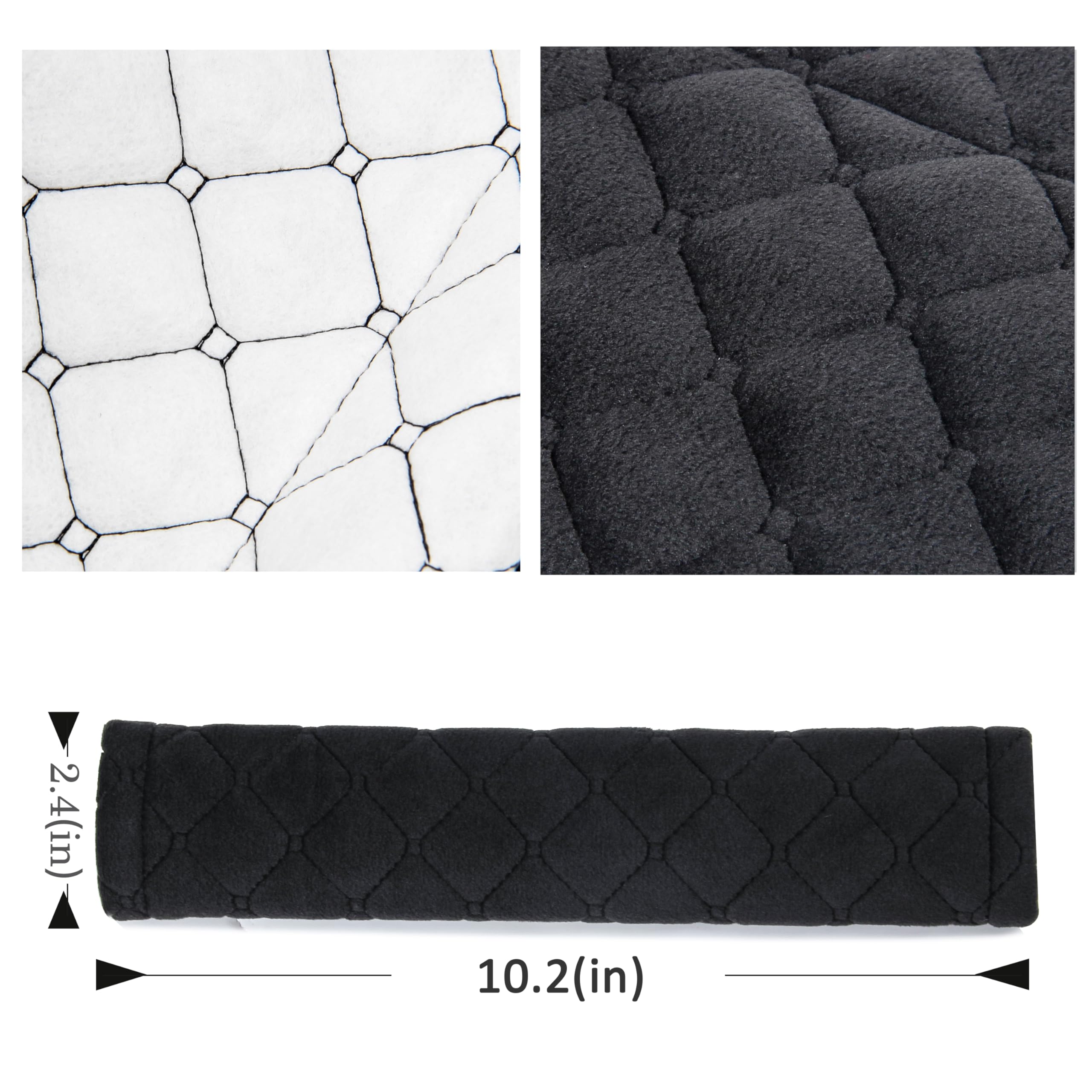 Amooca Soft Auto Seat Belt Cover Seatbelt Shoulder Pad 2 PCS for a More Comfortable Driving Compatible with All Cars and Backpack Black