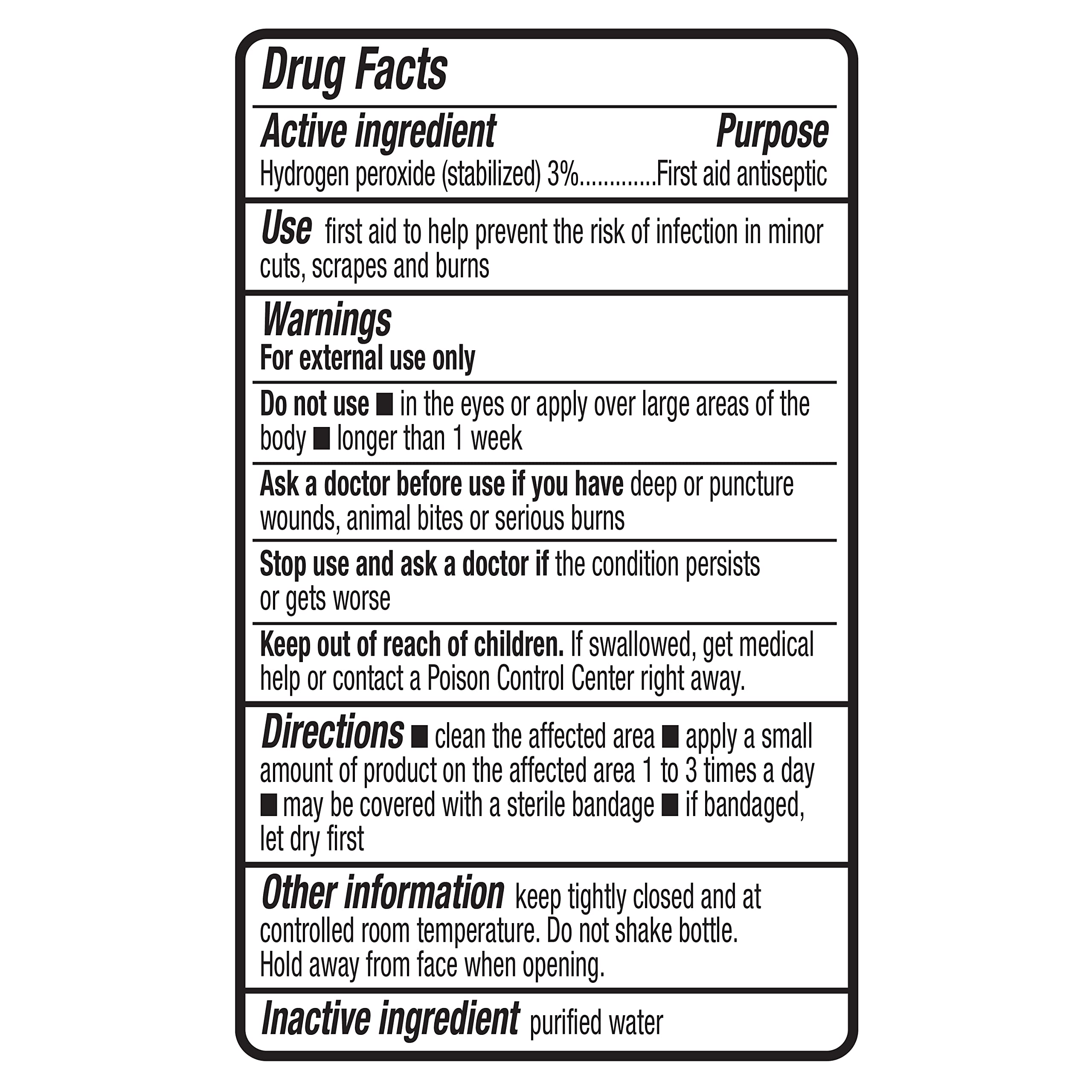 Amazon Basics - Hydrogen Peroxide Topical Solution USP, 16 fl oz (Pack of 12) (Previously Solimo)
