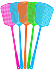 Fly Swatter,5 Pack Plastic Heavy Duty Manual Fly Killer, Long Handle Flyswatter, Large Bug Swatters That Work for Indoor and Outdoor