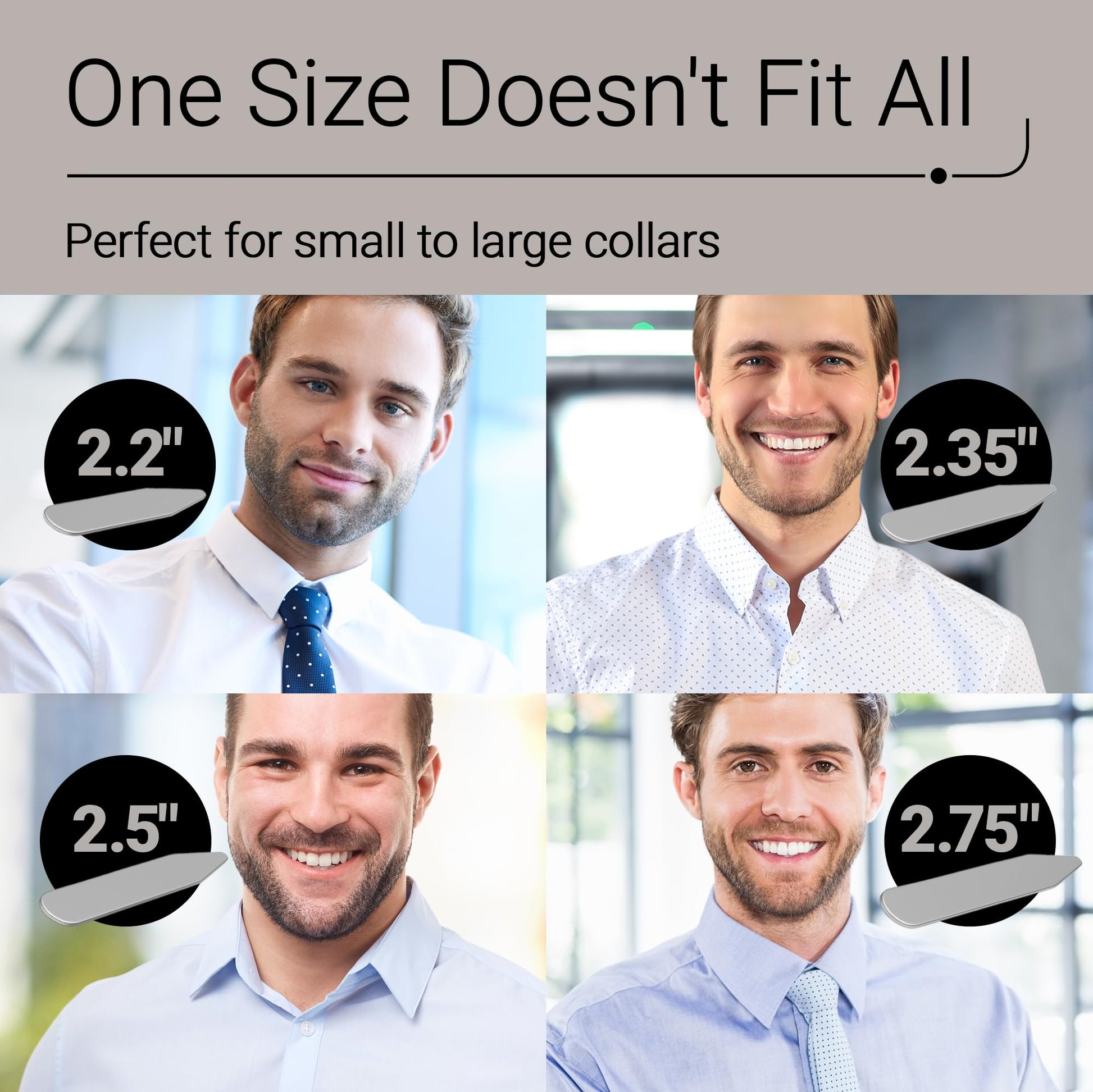 56 Metal Collar Stays for Men's Dress Shirts – Premium Stainless Steel Collar Inserts in 4 Sizes