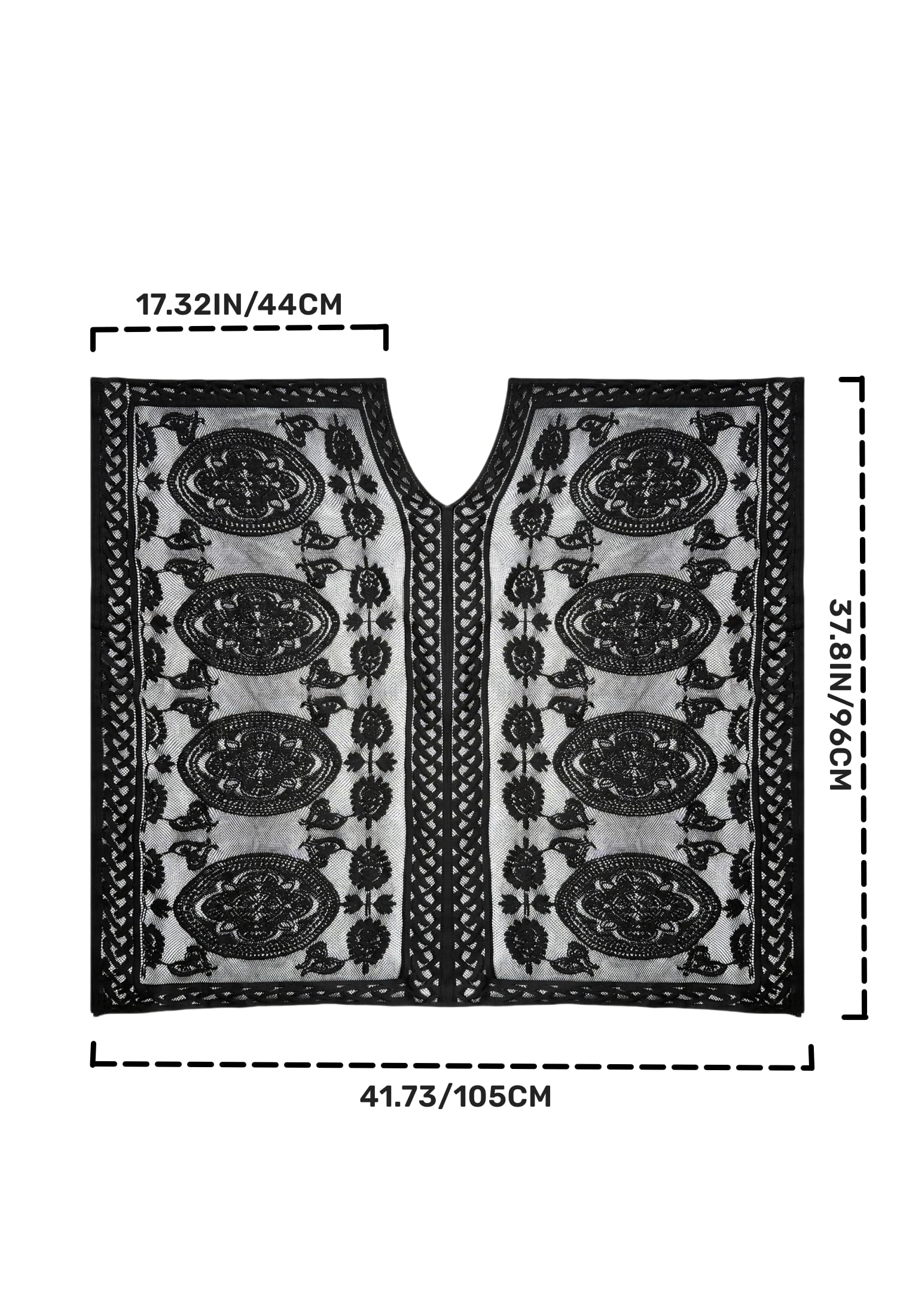 Women's Swimwear Cover-Up for Beach and Pool, Lace V-Neck Swimsuit Dress, Bikini Cover-Up (Black)