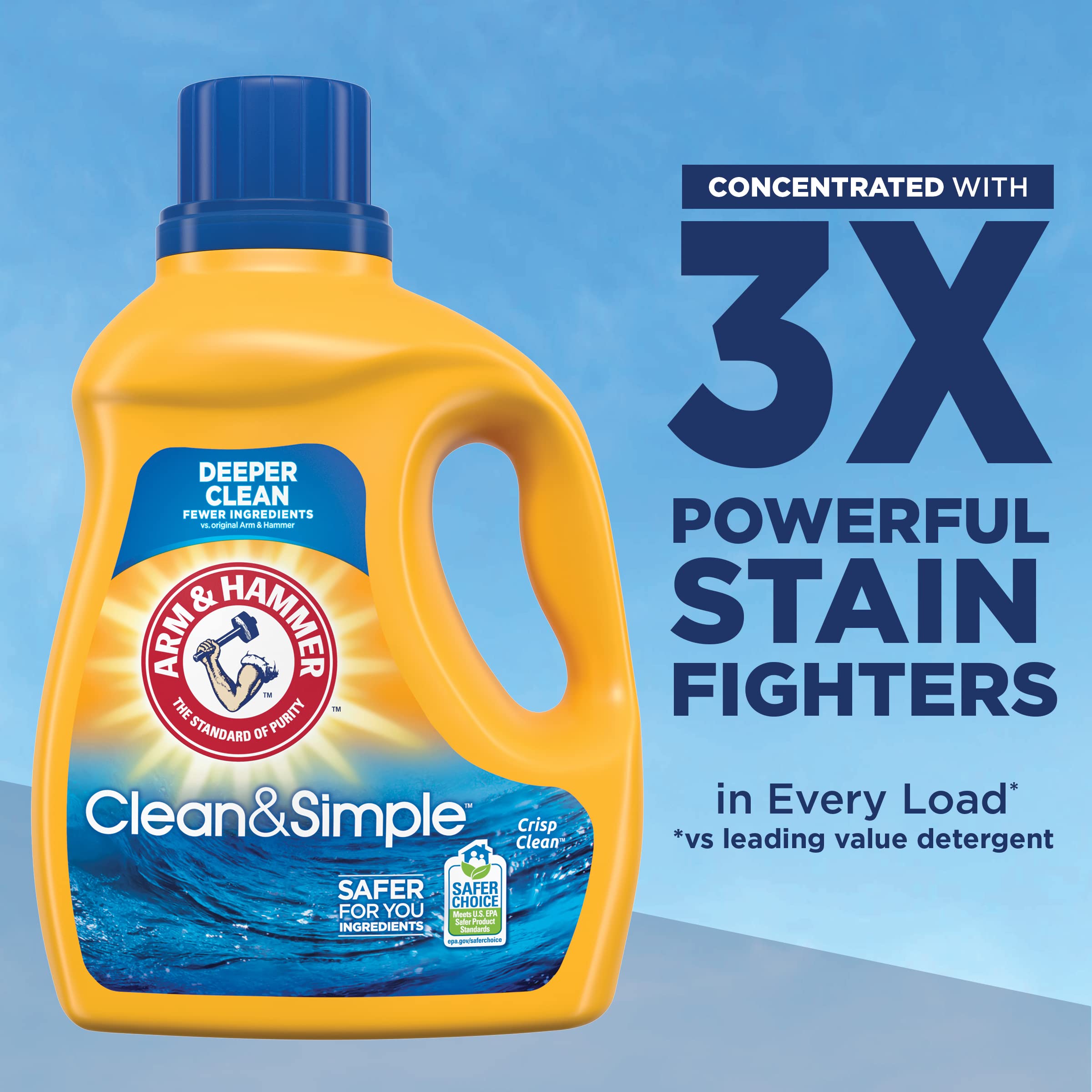 Arm & Hammer Clean & Simple, 77 Loads Liquid Laundry Detergent, 100.5 Fl oz