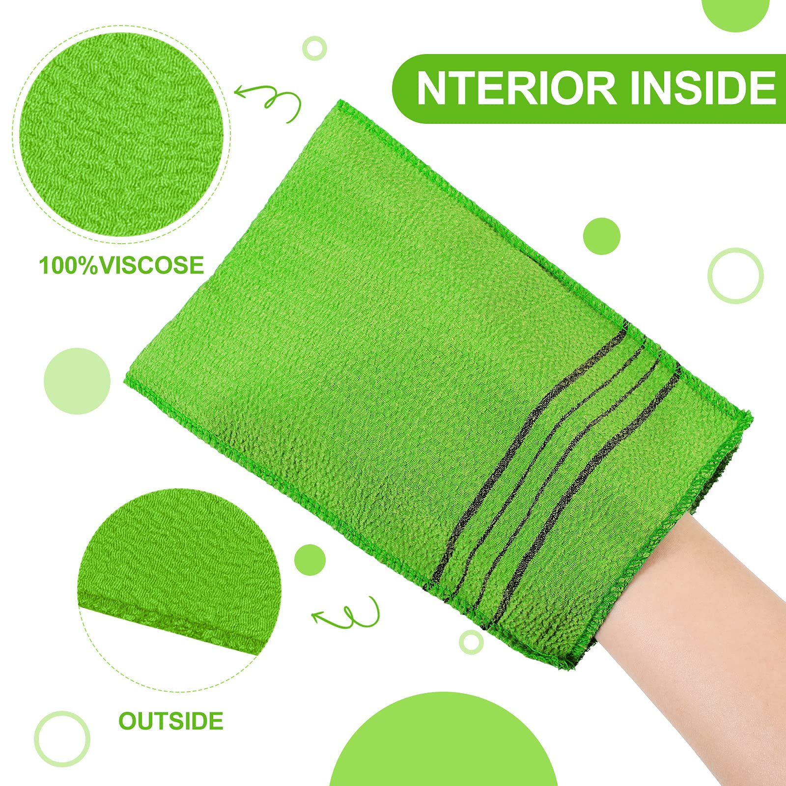 Tatuo 12 Pieces Korean Exfoliating Mitt Glove Italy Towel Body Skin Scrubber Exfoliating Scrubber for Remove Dead Skin Washcloth Korean(Small,Yellow, Green, Blue, Pink)