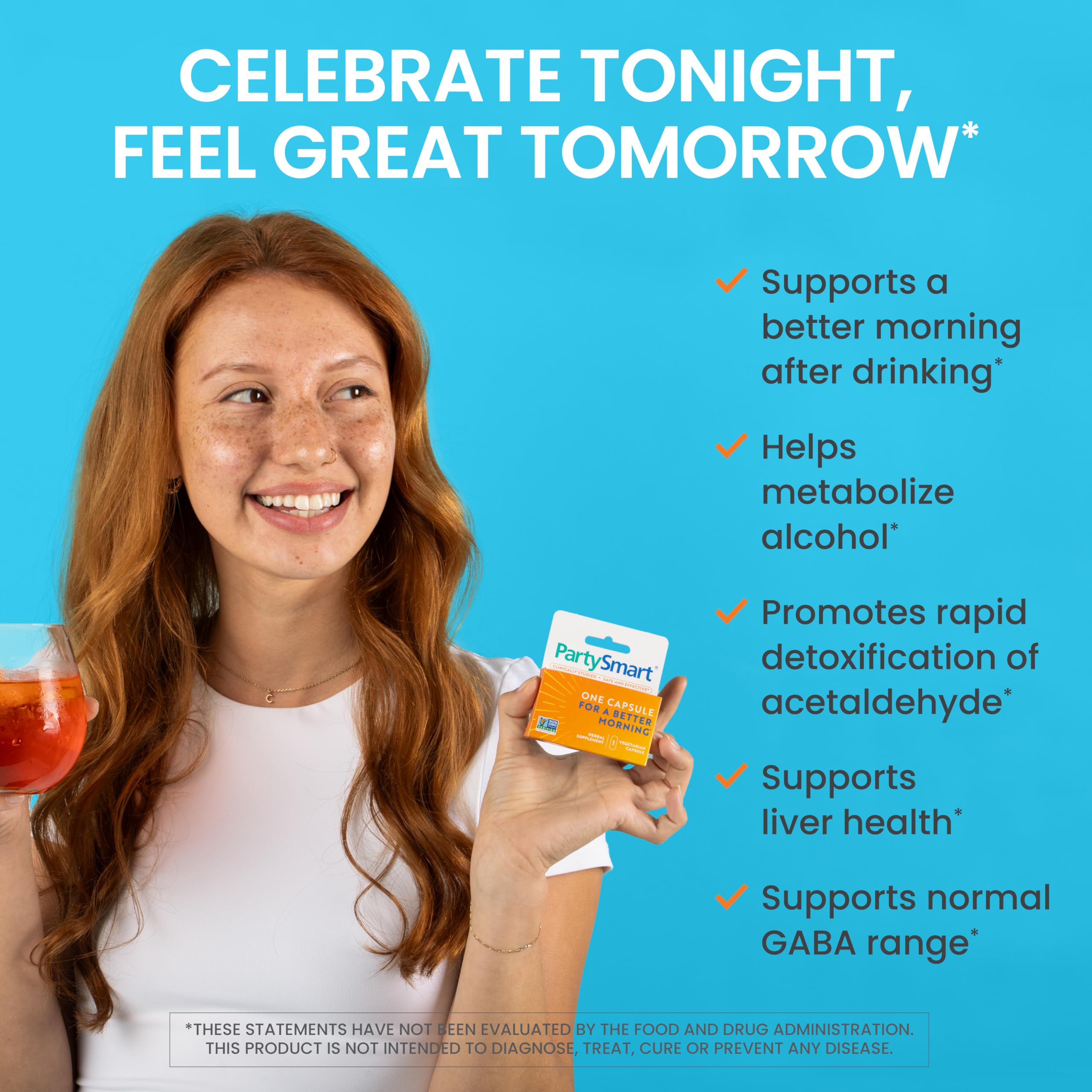 Himalaya PartySmart, 10 Individual Capsules - Alcohol Breakdown Liver Support for a Better Morning After Drinking - Plant Based, Vegan, Non-GMO, Gluten Free, Clinically Studied