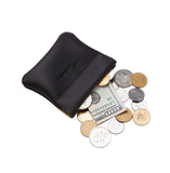 Travelambo Leather Squeeze Coin Purse Pouch Change Holder For Men & Women (01 Vintage Black)