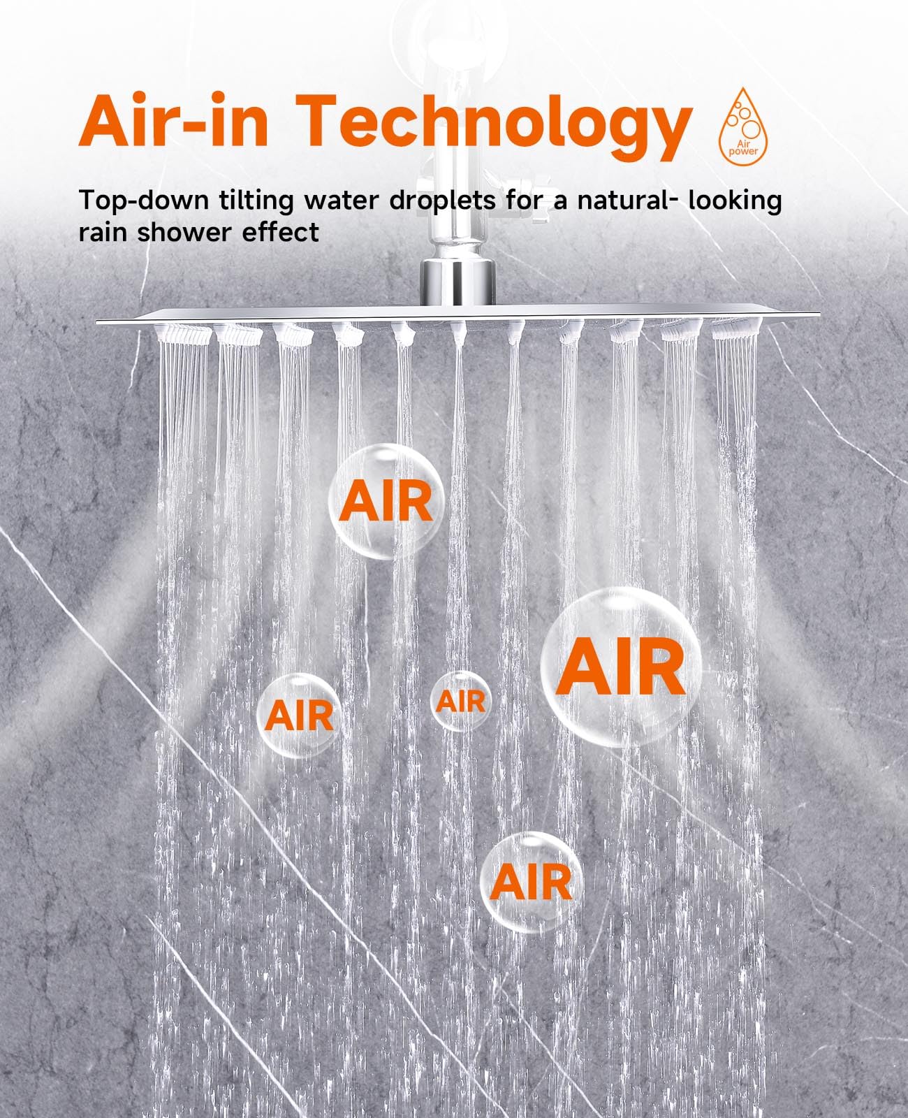 10 inch Rainfall Shower Head Combo Stainless Steel, THE FIRST WATERFALL mode, 10 Inch Rain Shower Head with Handheld 6 Spray Modes High Pressure, Overhead Shower Adjustable Extension Arm,Chrome