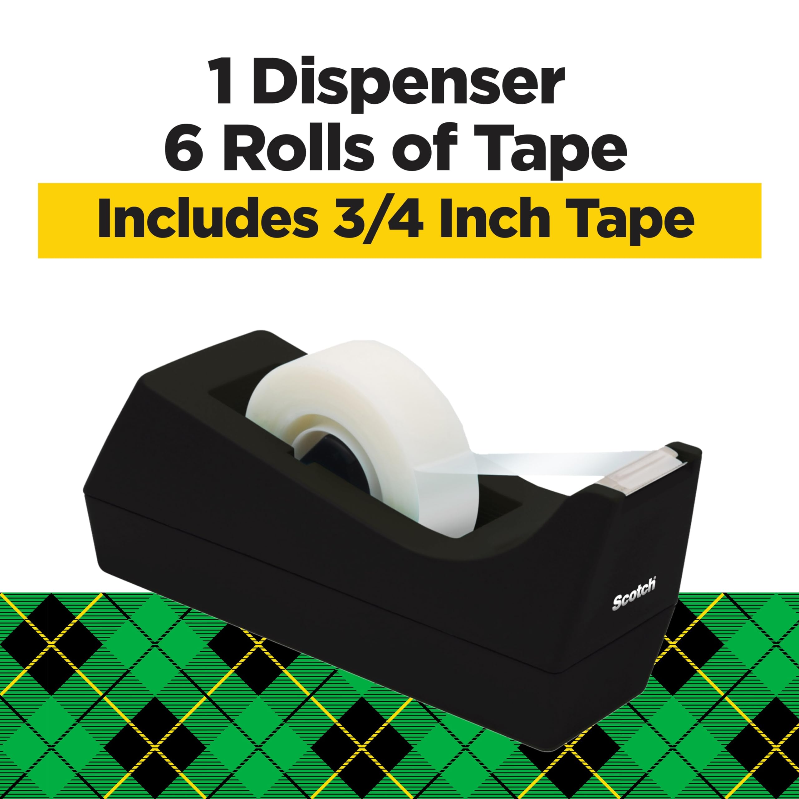 Scotch Magic Tape with Scotch Desktop Dispenser, 6 Rolls of 3/4" x 1000" Each Plus 1 Desktop Tape Dispenser, Great for Repair, Wrapping and Office Applications