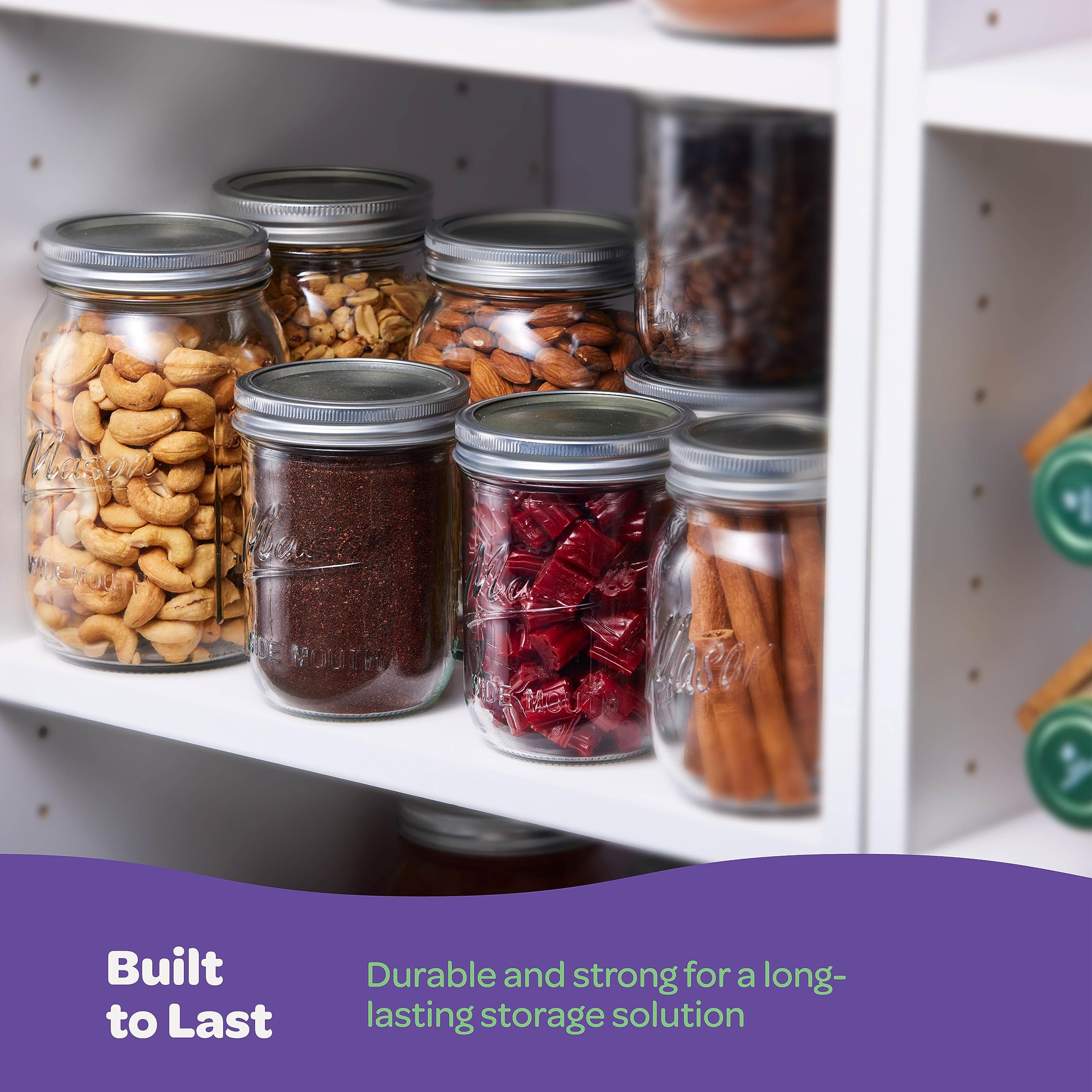 Wide Mouth Mason Jars 32 oz [4 Pack] With Mason Jar Lids and Bands, Mason Jars 32 oz - For Canning, Fermenting, Pickling - Jar Decor - Microwave/Freeze/Dishwasher Safe.