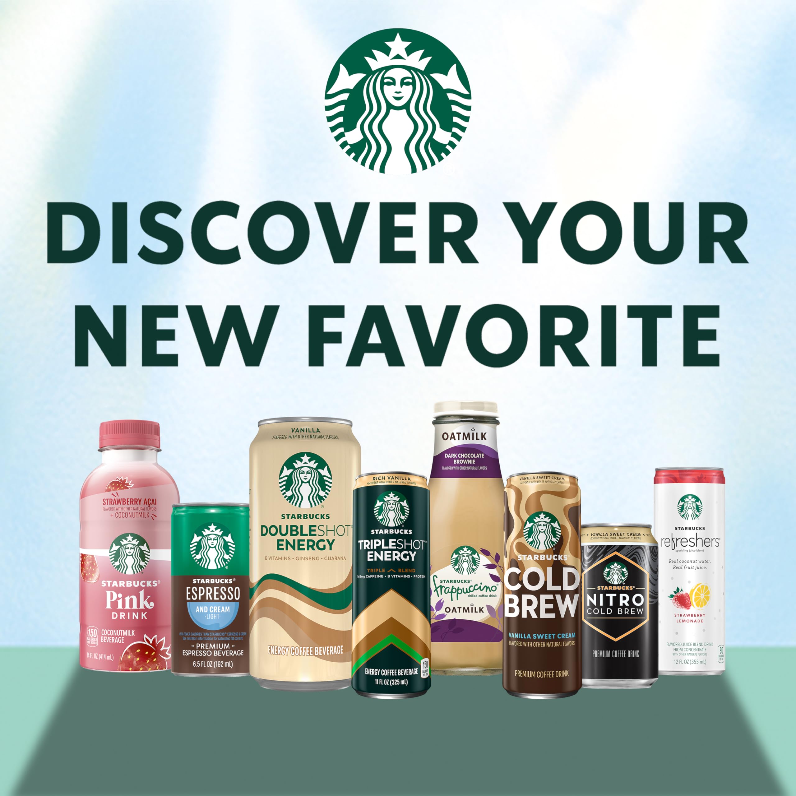 Starbucks Iced Energy Drink, 3 Flavor Variety Pack (Tropical Peach, Watermelon Splash, Blueberry Lemonade), Zero Sugar Energy Drink, Plant Based Caffeine, Hydration, Mental Clarity, 12 Fl Oz Cans (Pack of 12)