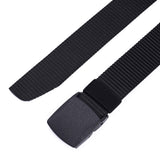 Mile High Life | Nylon Web Belt | Outdoor Military Web Belt | Cut to Fit up to 52” | 1.5” Width | None Metal Buckle Belt (Black, 142CM)