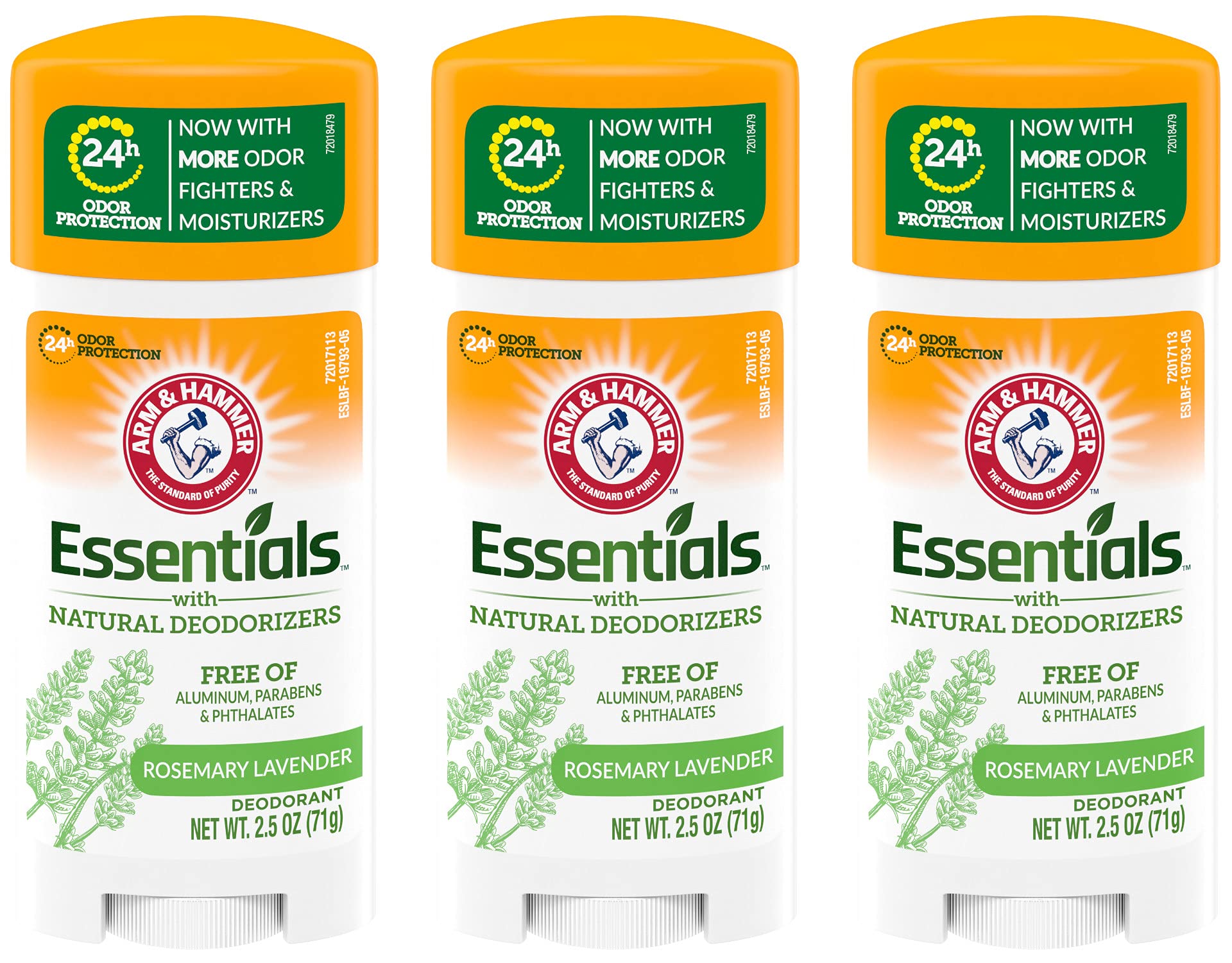 Arm & Hammer Essentials Deodorant Rosemary Lavender 2.5oz Pack of 3