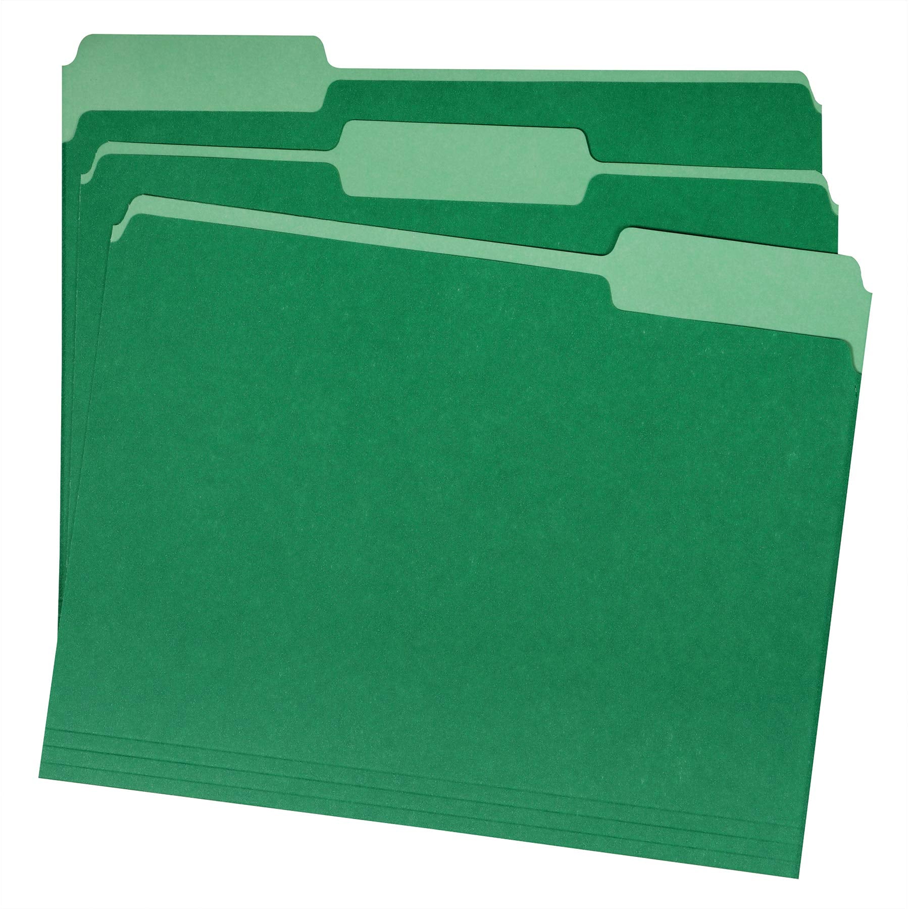 Amazon Basics File Folders, Letter Size, 1/3 Cut Tab, Bright Green, 36-Pack