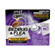 Hot Shot BedBug And Flea Fogger 3 Count-2 Ounce Cans, With Nylar, Inhibits Flea Reinfestation
