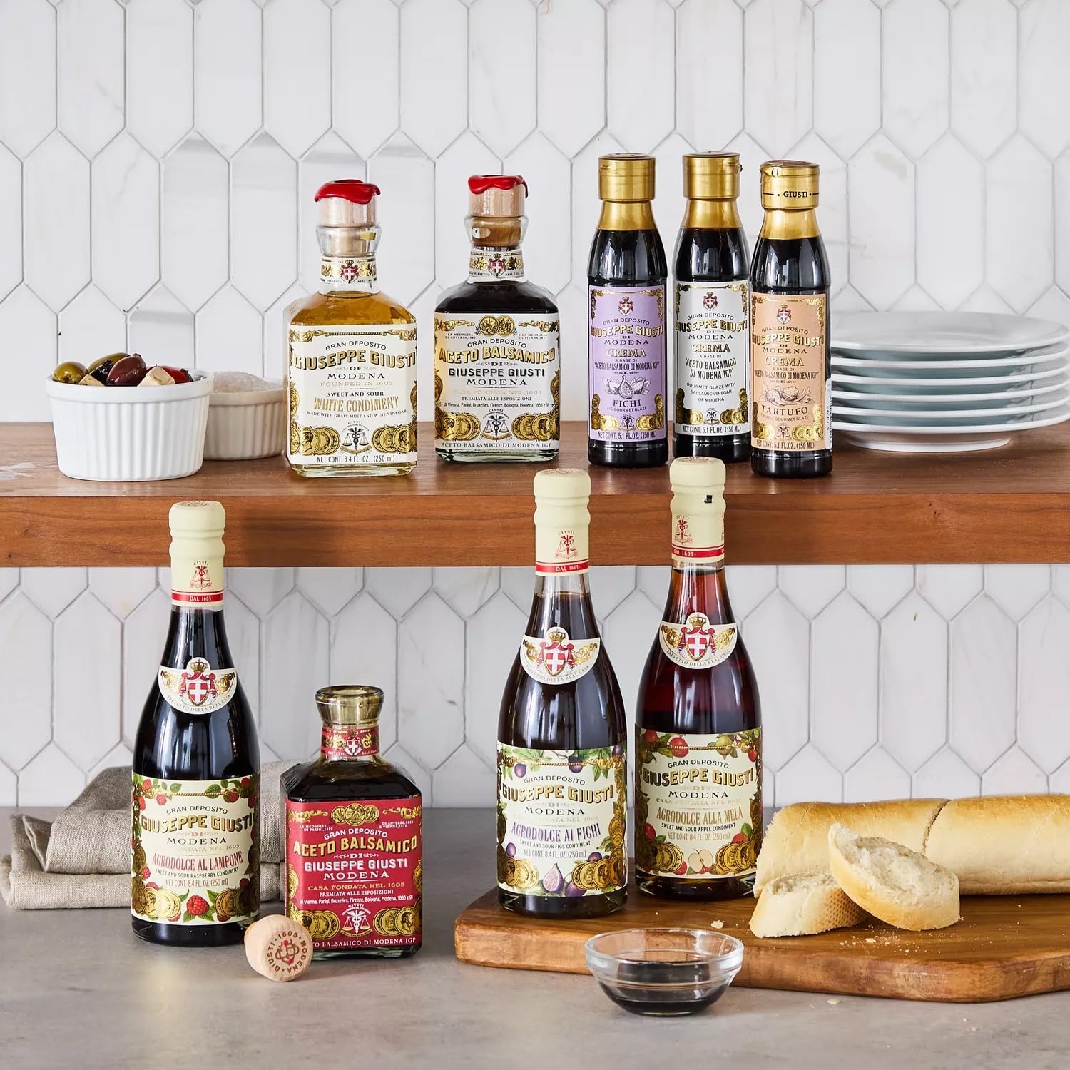 Giusti Italian Balsamic Vinegar of Modena IGP - 3 Gold Medals, Rich & Thick Gran Deposito Aceto Balsamico di Modena for Salads, Cheese & Finishing Touches, Made in Italy – 8.45 fl oz/250 ml -Pack of 1