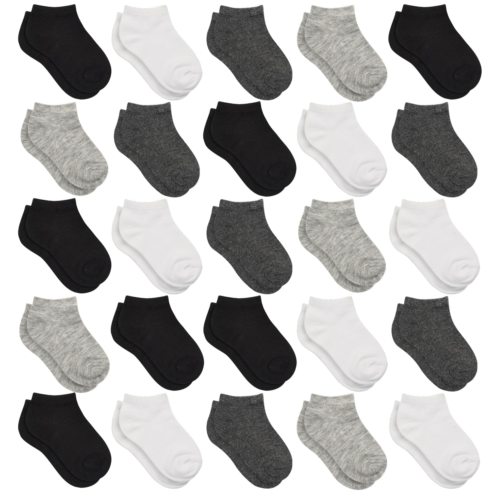 Kids Socks - 25 Pairs Toddler Low Cut Ankle Socks Set for Boys & Girls (2-4T)