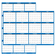 18" x 24" SwiftGlimpse 2025 Wall Calendar Erasable Large Wet & Dry Erase Laminated 12 Month Annual Yearly Wall Planner, Reversible, Horizontal/Vertical, Navy