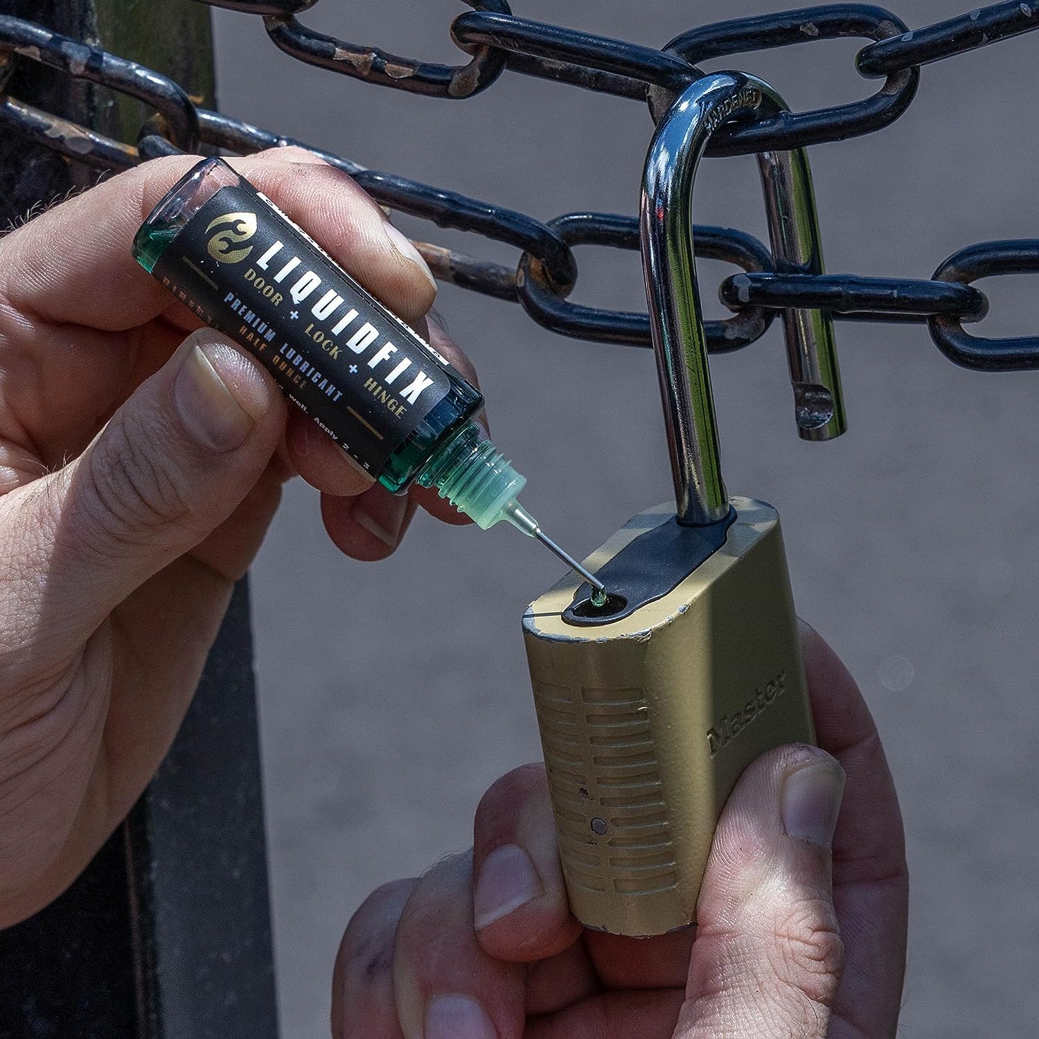 LIQUIDFIX - Door, Lock & Hinge Lubricant - Instantly Reduces Noise - Lubricates Hinges - with 4 oz Dropper & 0.5 oz Needle Oiler - for Sliding Door, Locks, Squeaky Doors, Hinges & More