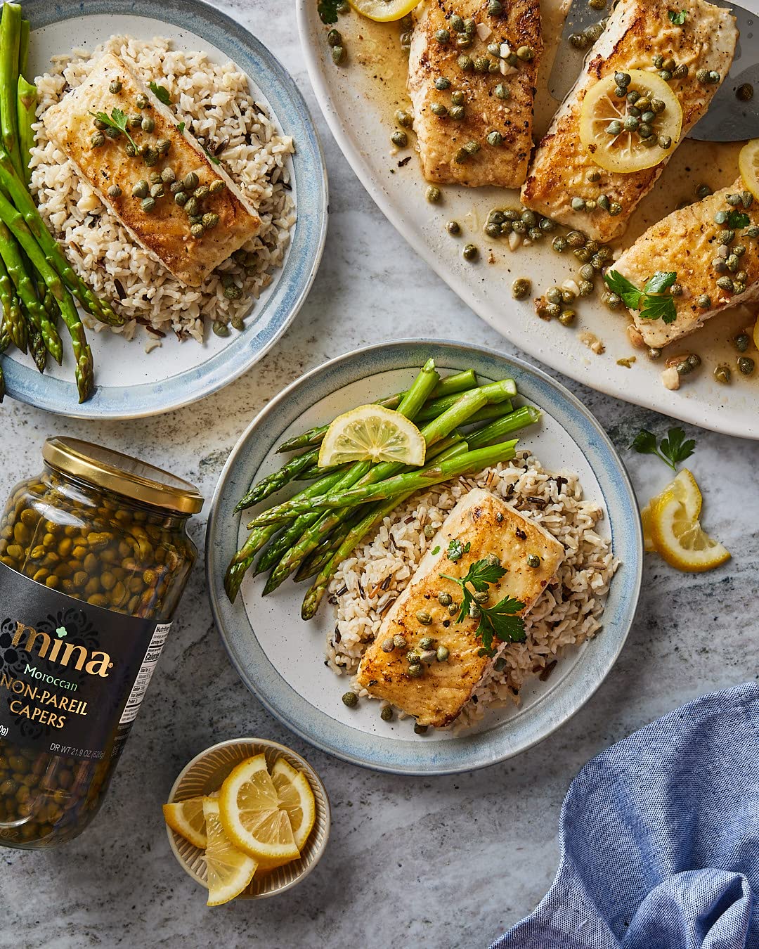 Mina Capers Non Pareil 7 oz, Perfect Mediterranean Seasoning or Garnish, Moroccan Capers Jar, Made with only Capers, Water, Vinegar and Sea Salt, Non GMO, Keto, Vegan, Gluten Free